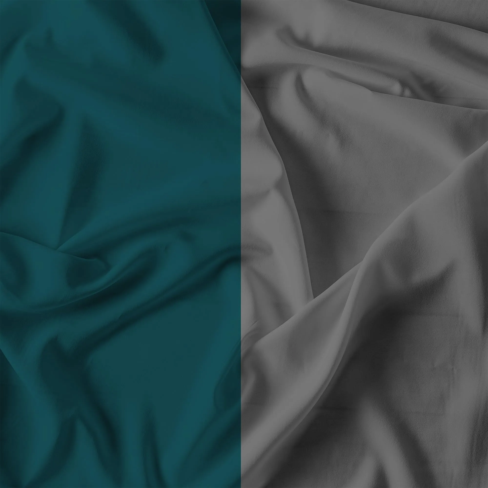 Italian Bed Linen Set Copripiumino 100% Cotone, Singolo, 150x200 cm, Verde Petrolio/Grigio Scuro - immagine 12