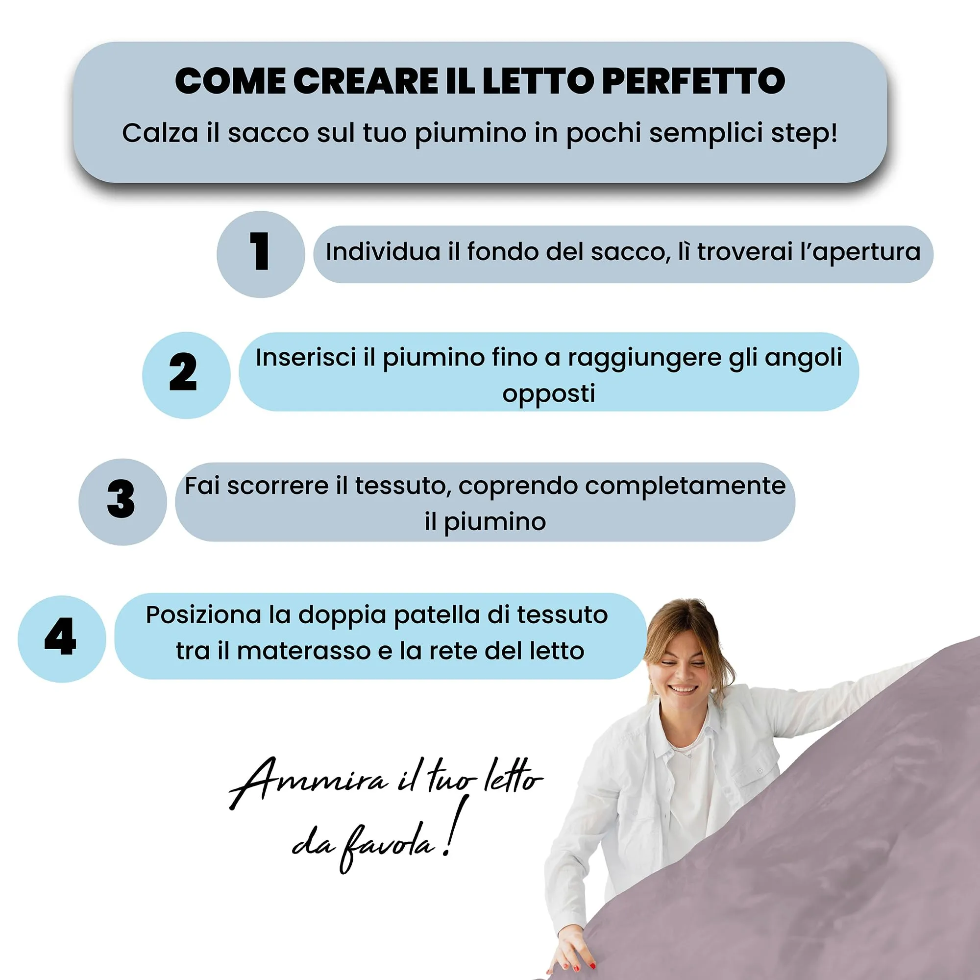 Italian Bed Linen Set Copripiumino 100% Cotone, Singolo, 150x200 cm, Rosa Antico/Grigio Scuro - immagine 5