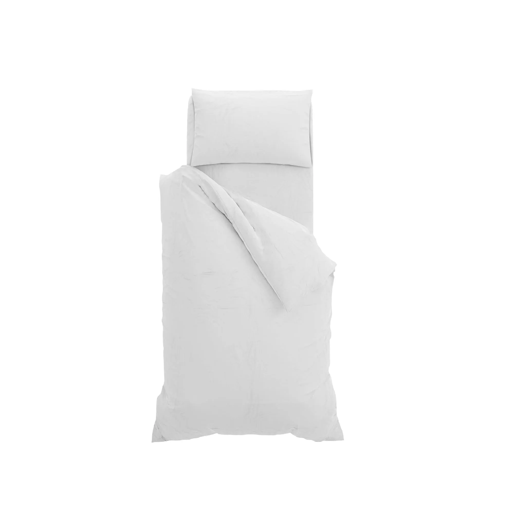 Italian Bed Linen Set Copripiumino 100% Cotone, 150x200 cm con Federa, Singolo, Bianco/Bianco - immagine 10