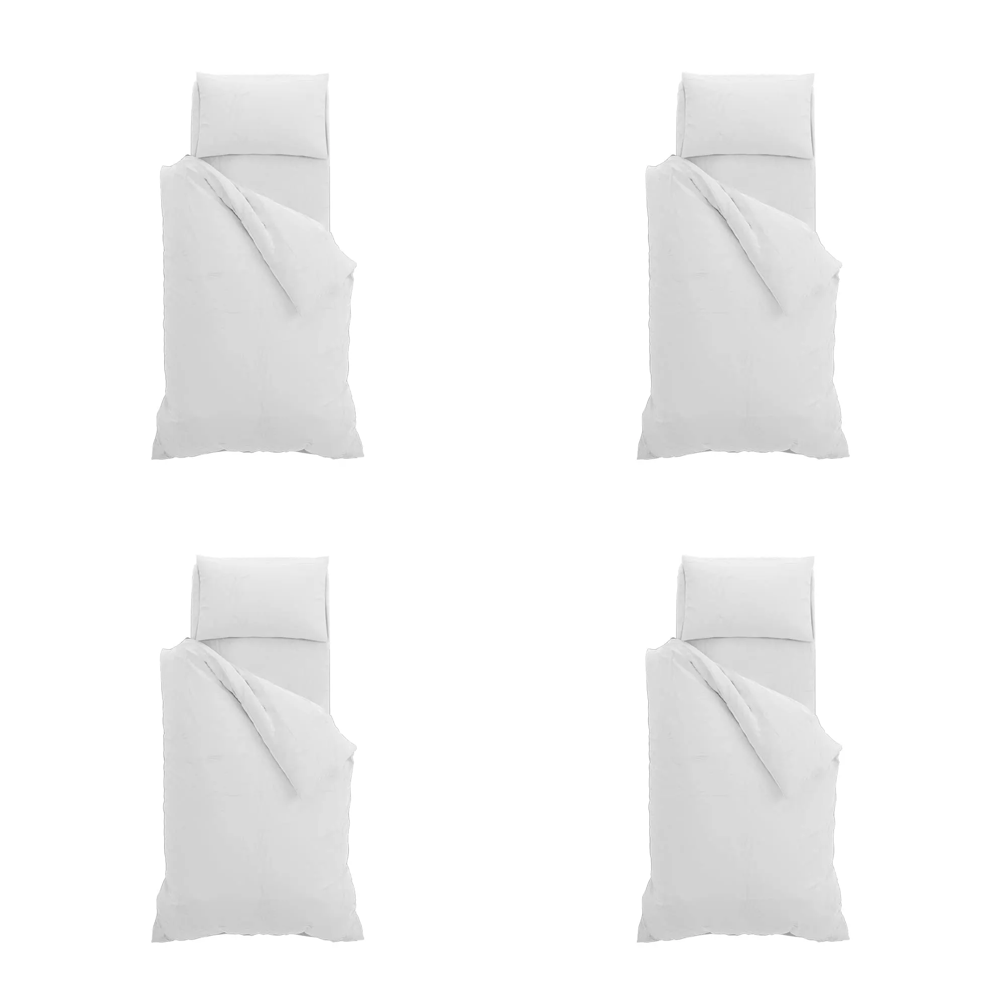 Italian Bed Linen Set Copripiumino 100% Cotone, 150x200 cm con Federa, Singolo, Bianco/Bianco - immagine 11