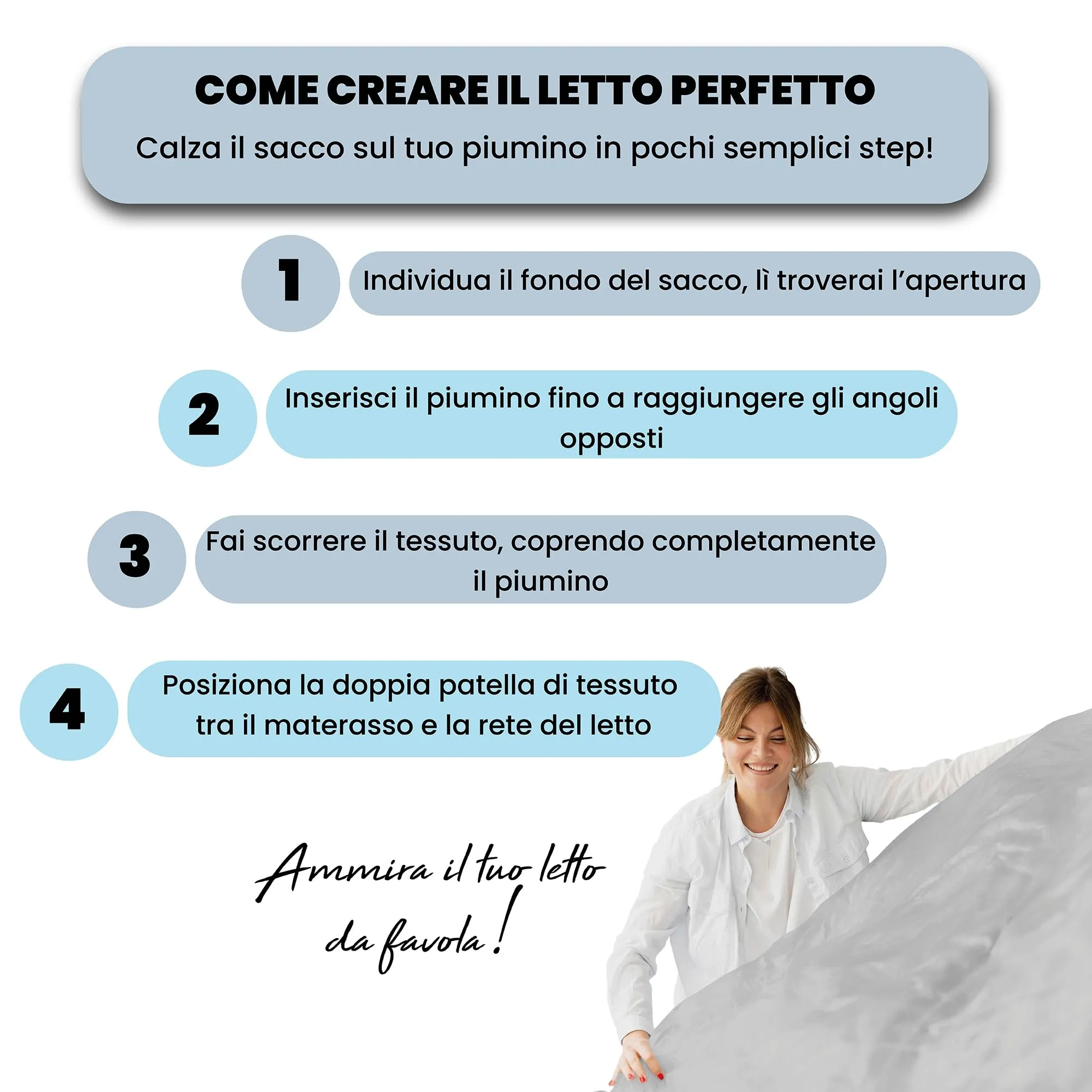 Italian Bed Linen Set Copripiumino 100% Cotone, 200x200 cm, Piazza e Mezza, Grigio Chiaro/Panna - immagine 5