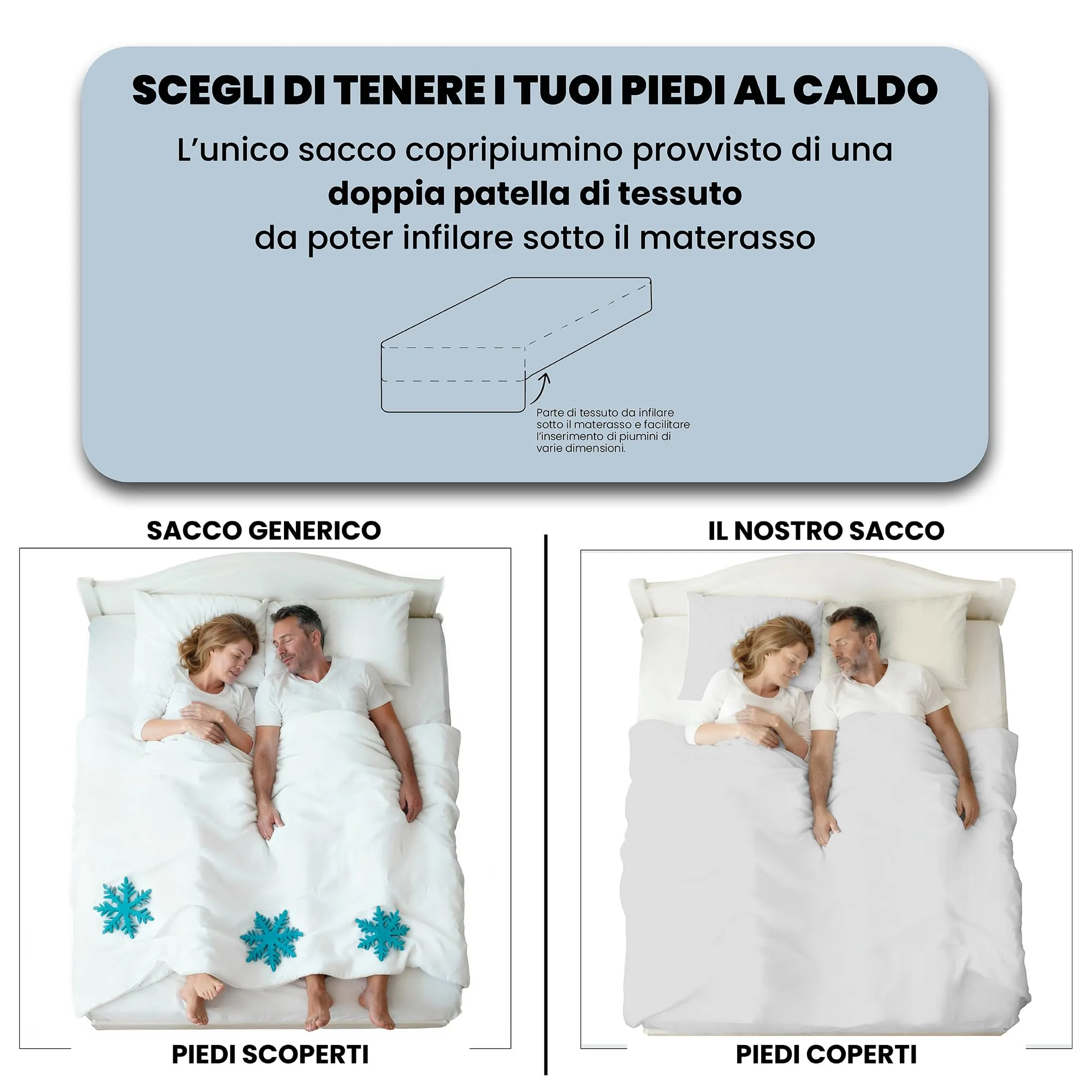 Italian Bed Linen Set Copripiumino 100% Cotone, 200x200 cm, Piazza e Mezza, Grigio Chiaro/Panna - immagine 6