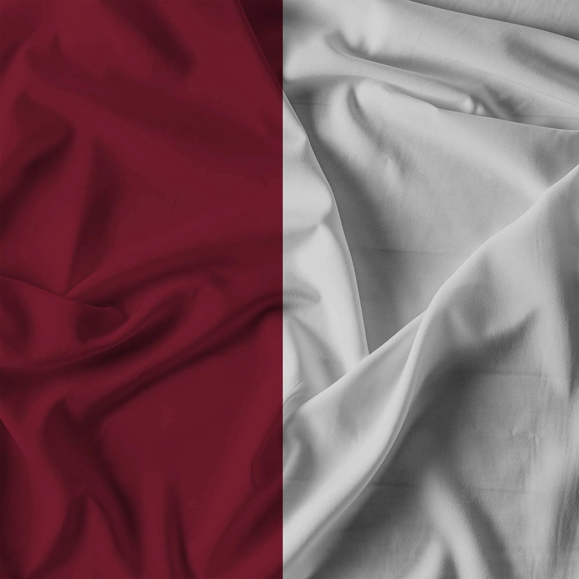 Italian Bed Linen Set Copripiumino 100% Cotone, 200x200 cm, Piazza e Mezza, Bordeaux/Grigio Chiaro - immagine 12