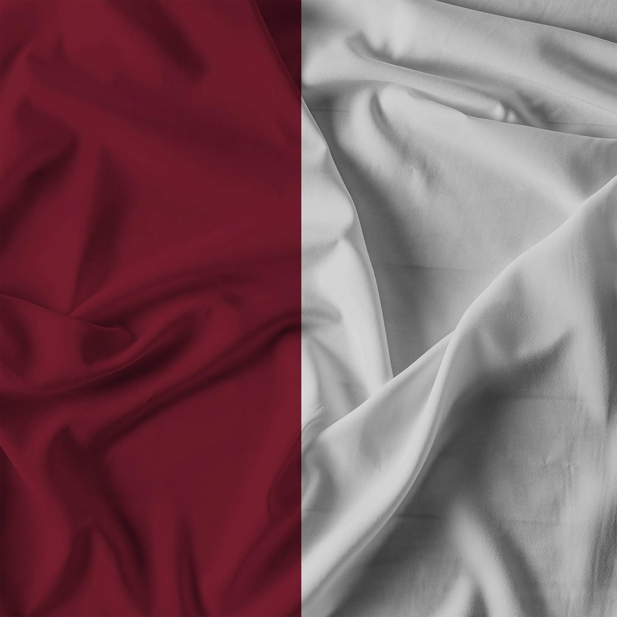 Italian Bed Linen Set Copripiumino 100% Cotone, Matrimoniale, 250x200 cm, Bordeaux/Grigio Chiaro - immagine 12