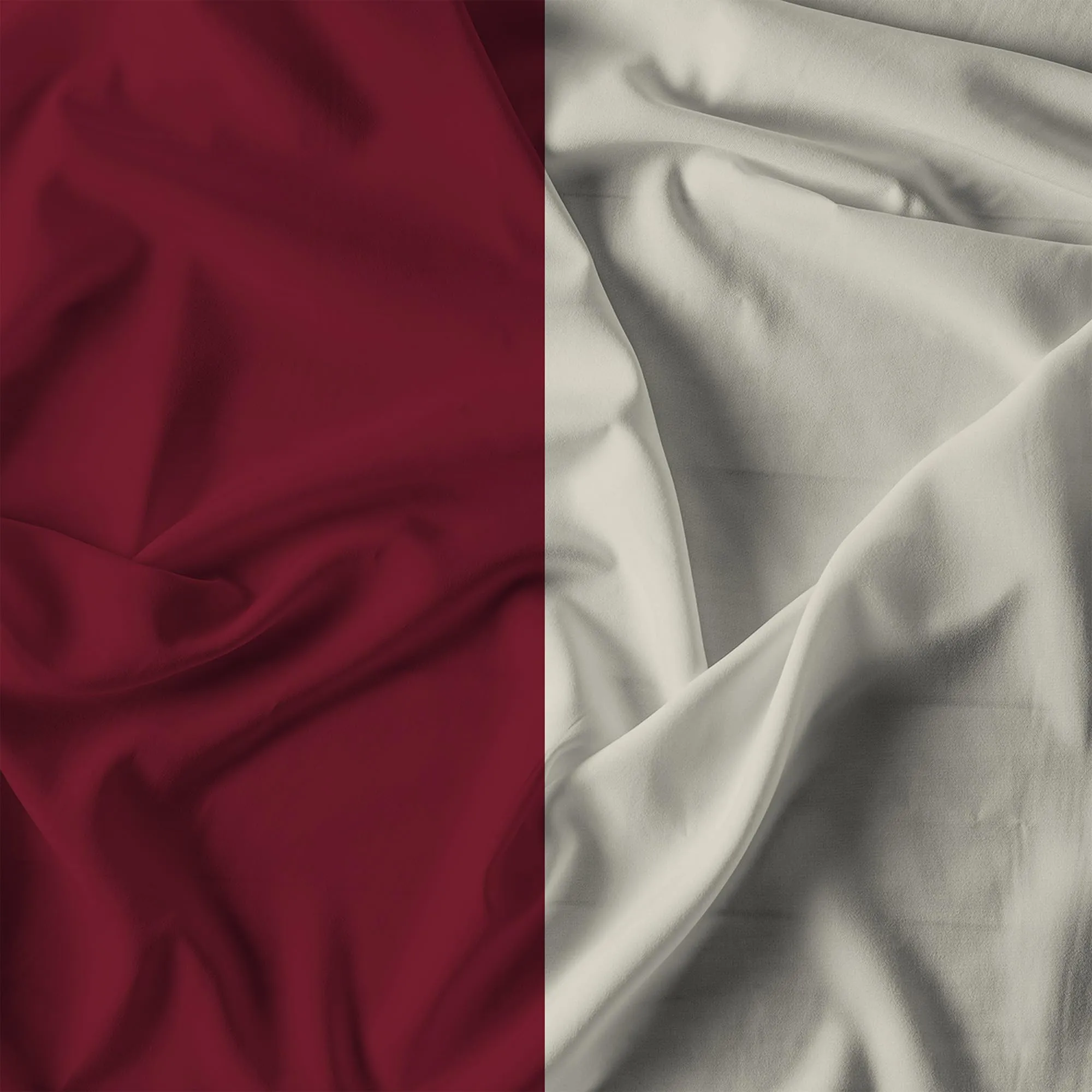 Italian Bed Linen Set Copripiumino 100% Cotone, Matrimoniale, 250x200 cm, Bordeaux/Panna - immagine 12