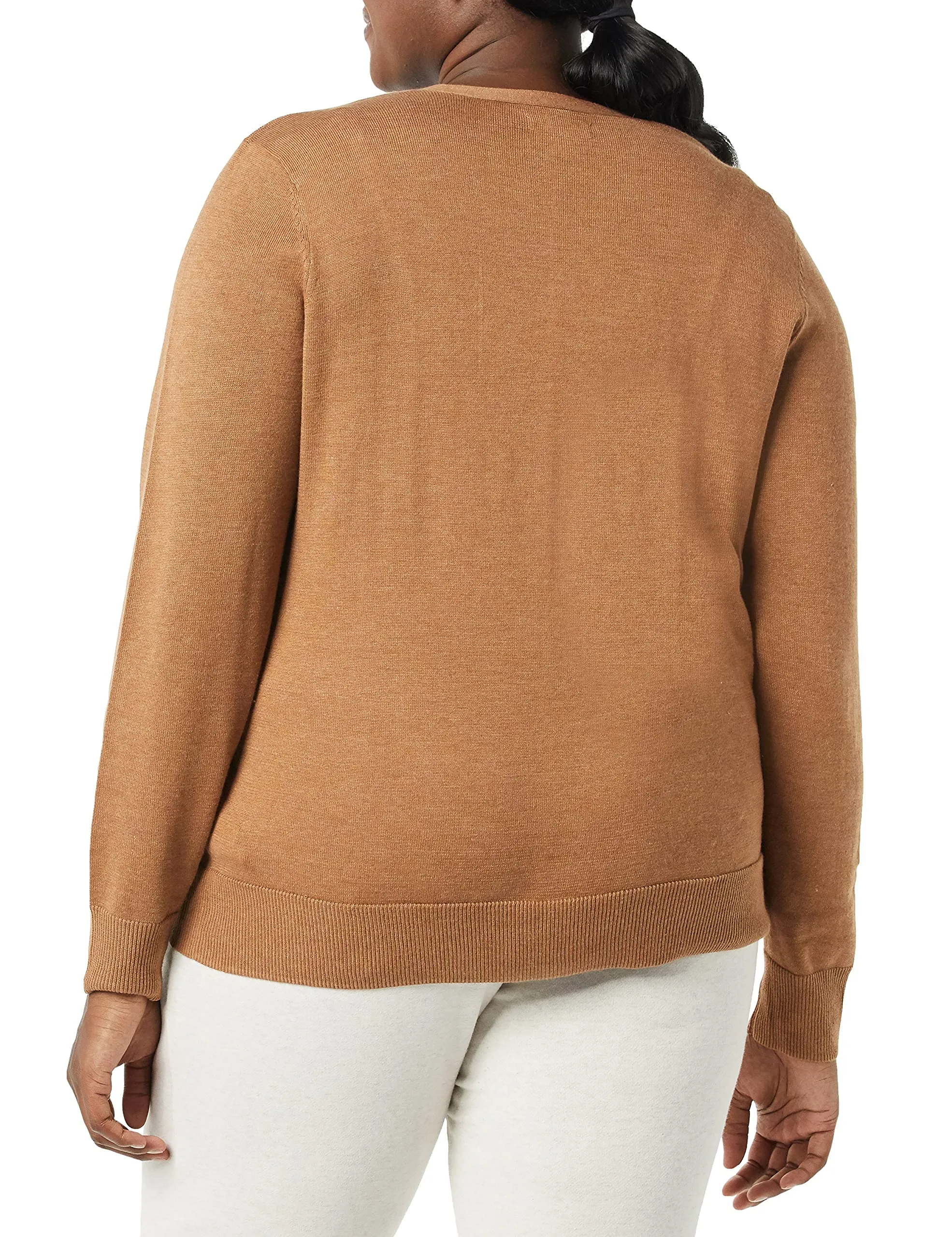 Amazon Essentials Felpa Cardigan Leggera Donna, Cammello Puntinato, XXL - immagine 5