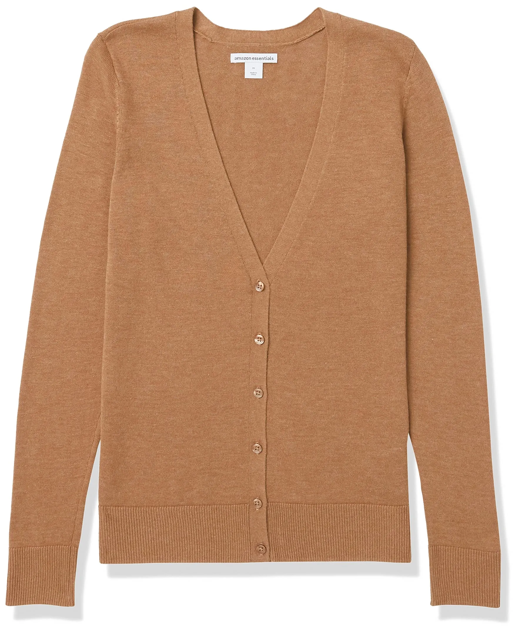Amazon Essentials Felpa Cardigan Leggera Donna, Cammello Puntinato, XXL - immagine 6