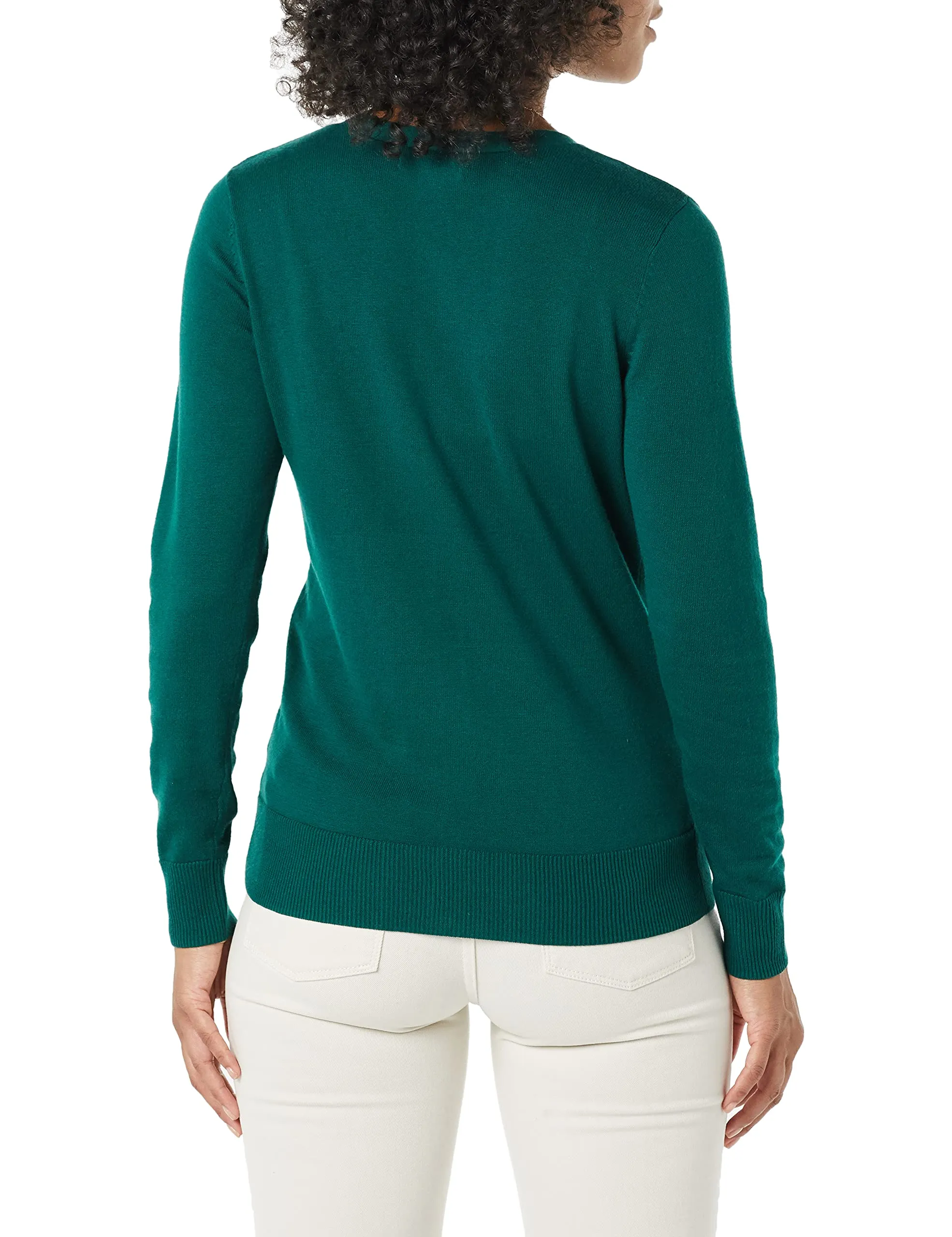 Amazon Essentials Felpa Cardigan Leggera Donna, Verde Scuro, XS - immagine 3