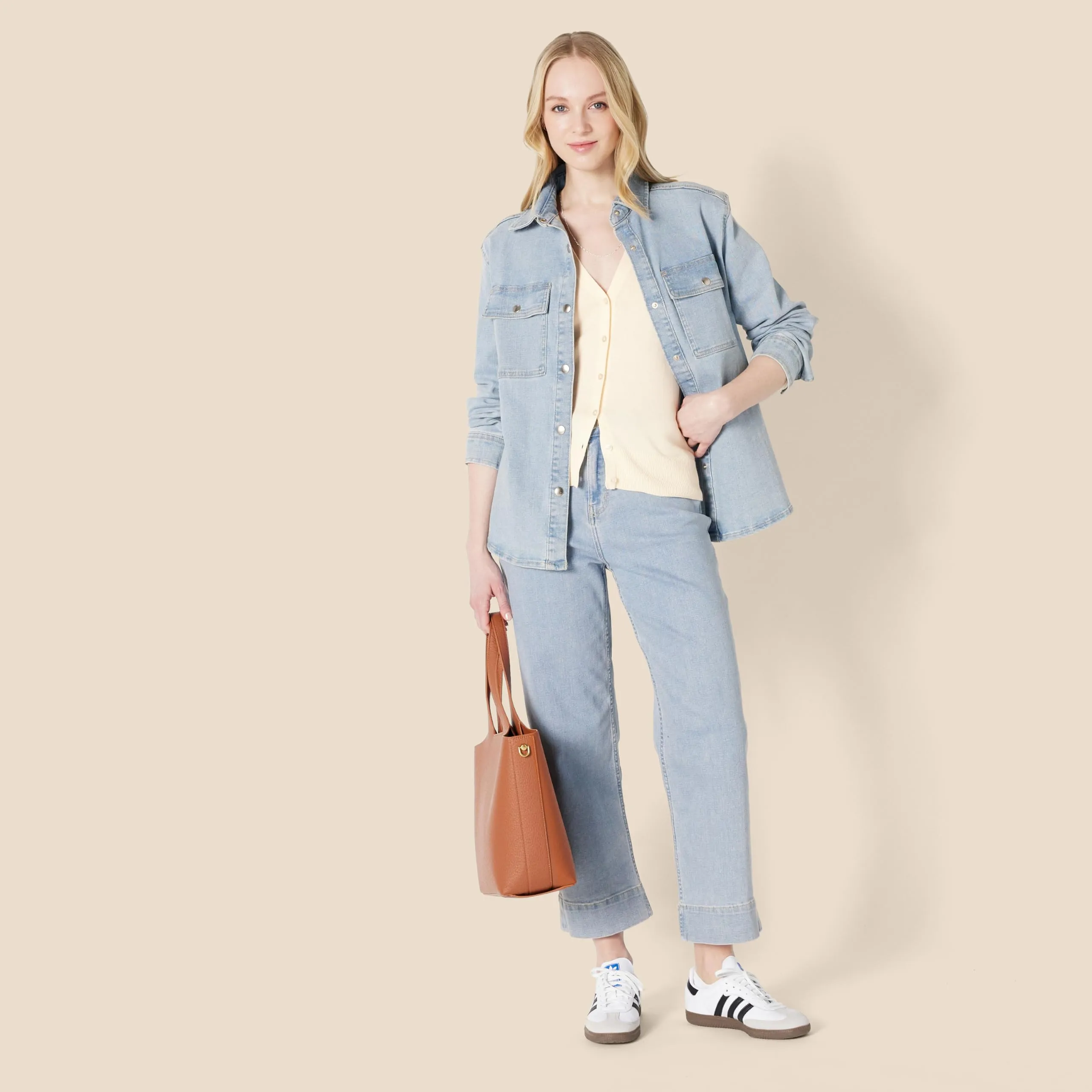 Amazon Essentials Felpa Cardigan Leggera Donna, Pesca Pallido, M - immagine 5