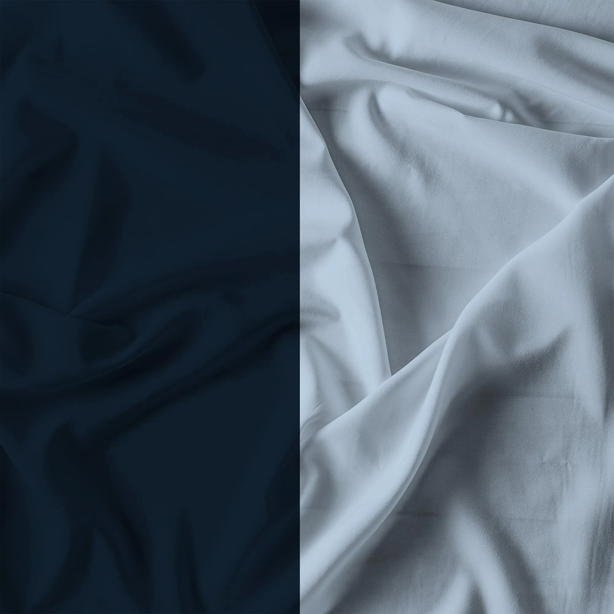 Italian Bed Linen Set Copripiumino 100% Cotone, 200x200 cm, Piazza e Mezza, Blu Scuro/Azzurro - immagine 12