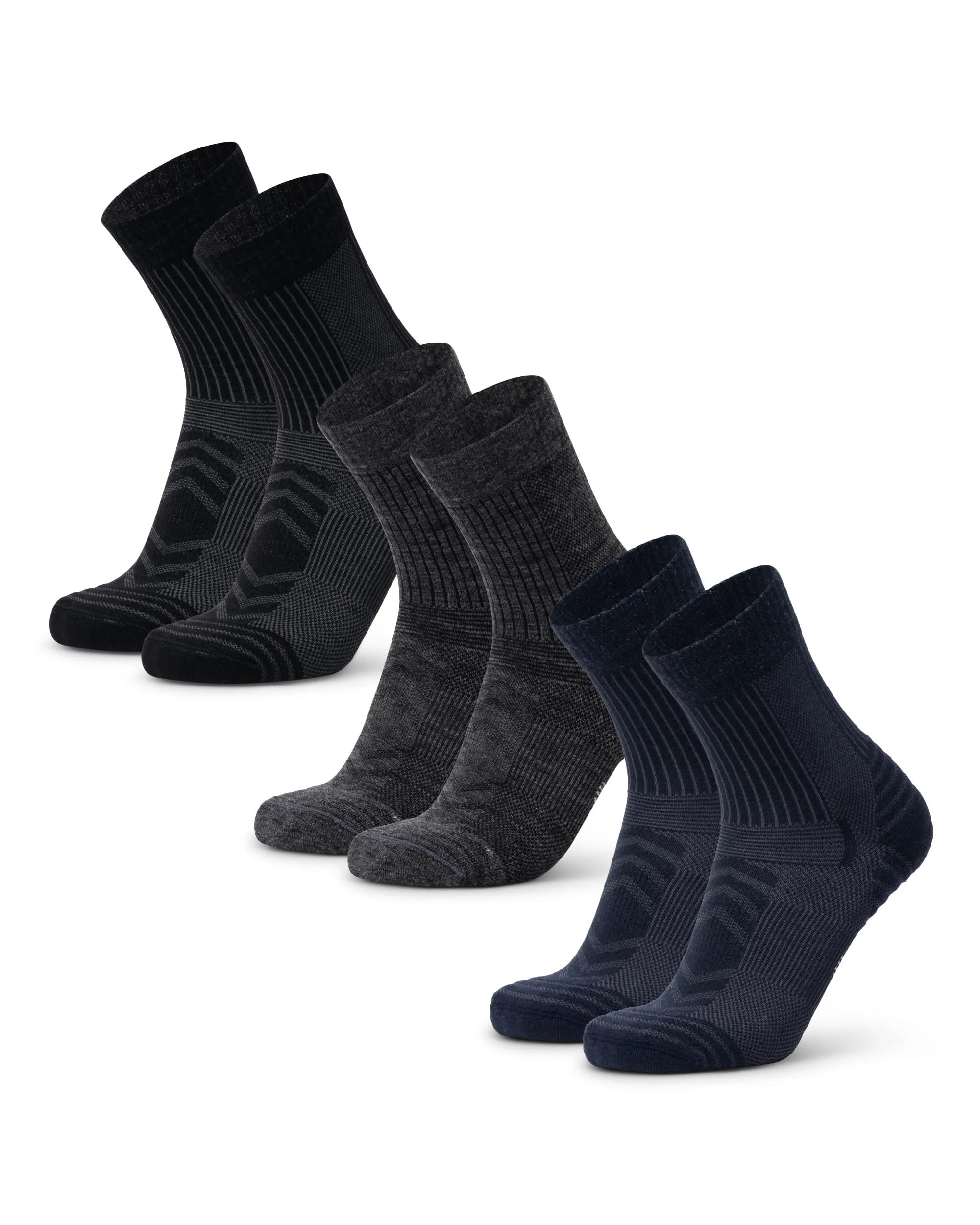 Danish Endurance Calze Trekking Leggere in Lana Merino, 3 Paia, Multicolore, 39-42 - immagine 1