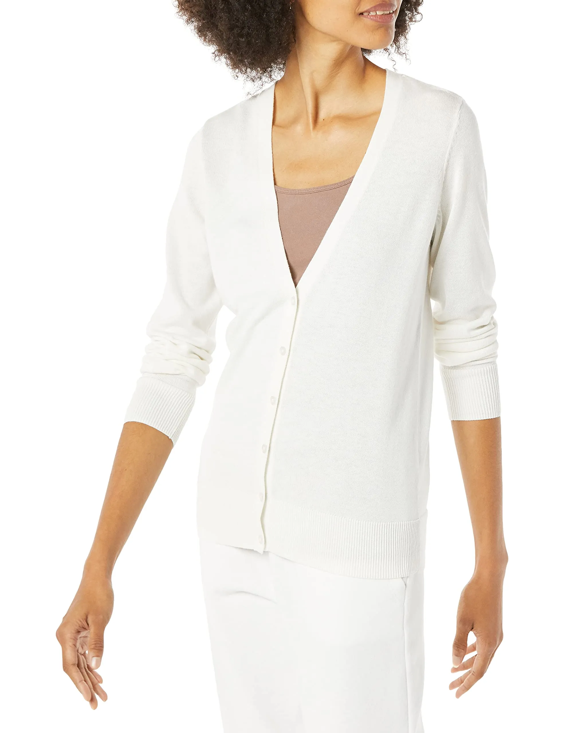 Amazon Essentials Felpa Cardigan Leggera Donna, Avorio, S - immagine 1