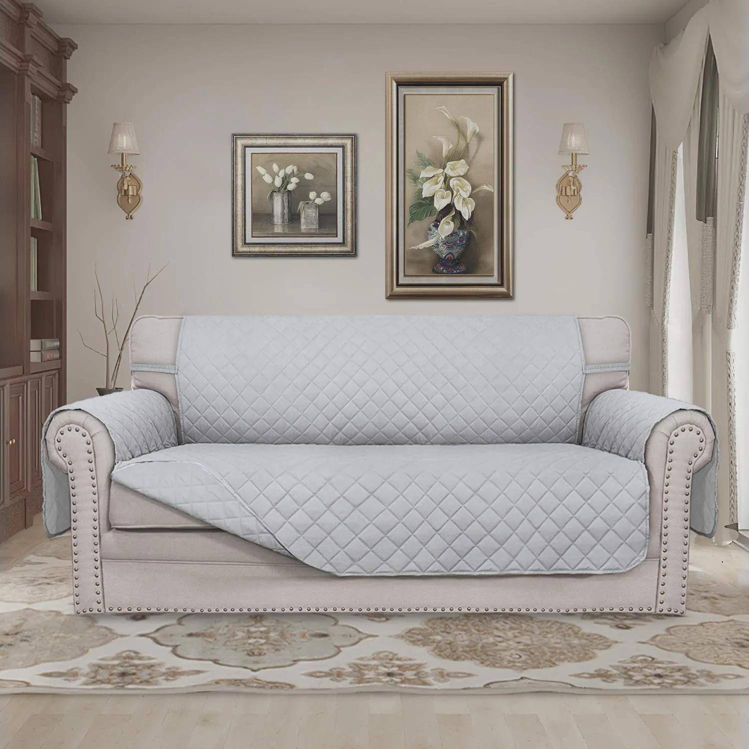 Easy-Going Copridivano Reversibile con 2 Cuscini, Oversized Loveseat, Grigio Chiaro - immagine 2