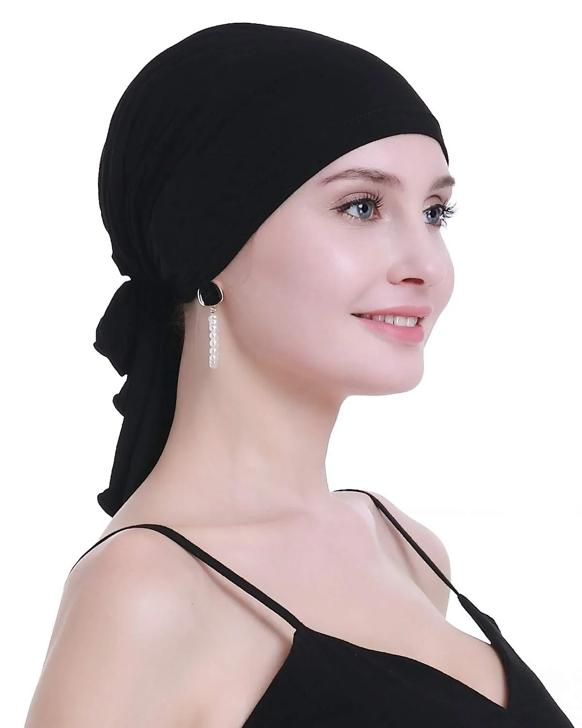 osvyo Copricapo in bambù per chemioterapia da donna, Bamboo Black1, Taglia unica - immagine 5
