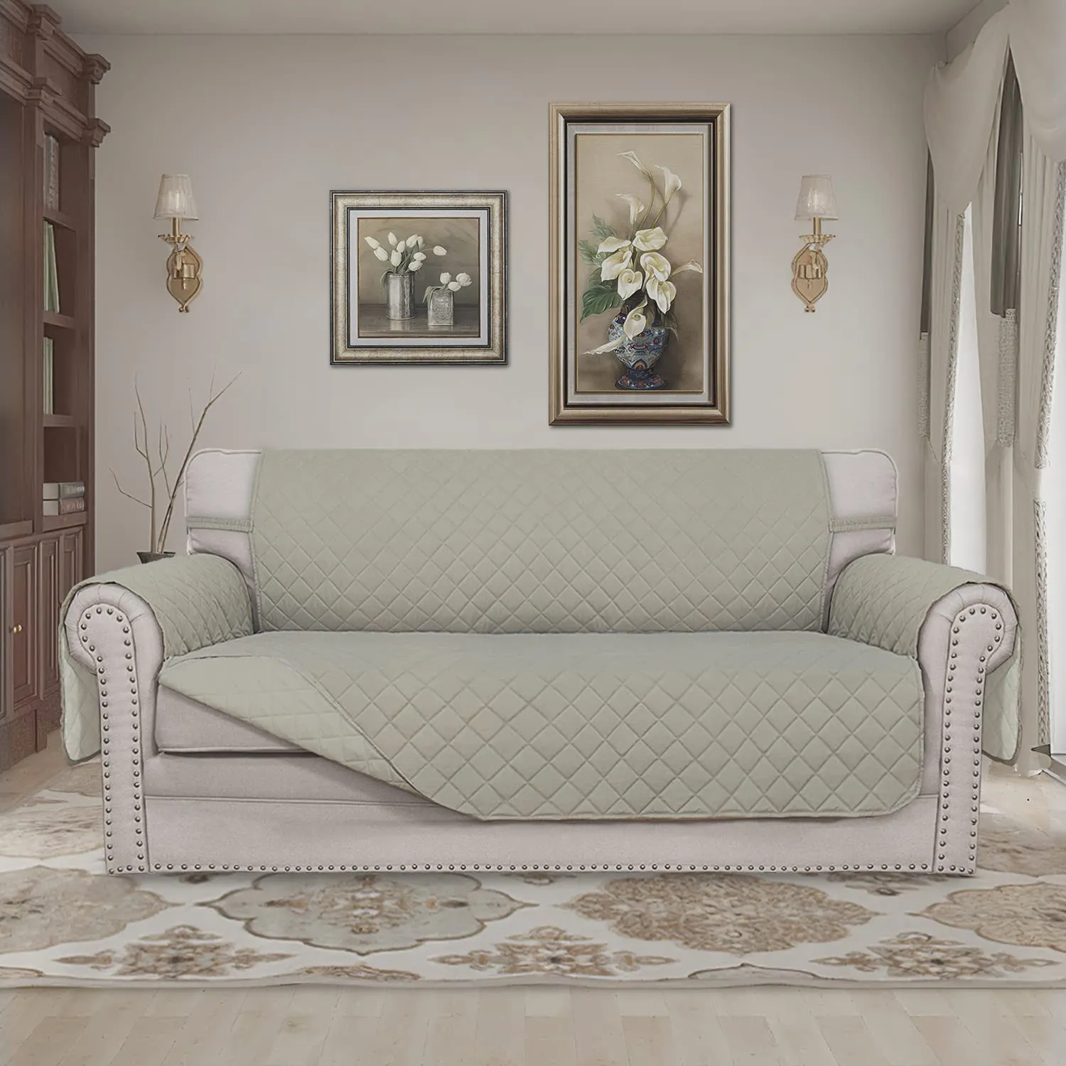 Easy-Going Copridivano Reversibile per Divano a 2 Posti, Beige/Beige - immagine 2