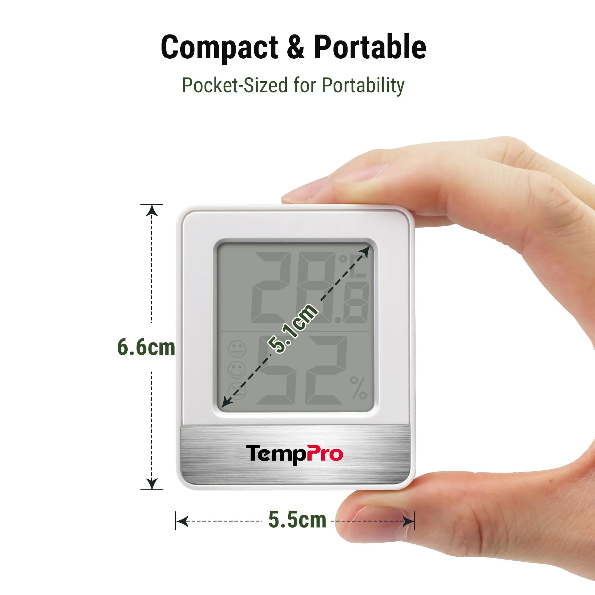 TempPro TP49 Igrometro Digitale Termometro Ambiente Interno, 2 Pezzi - immagine 6