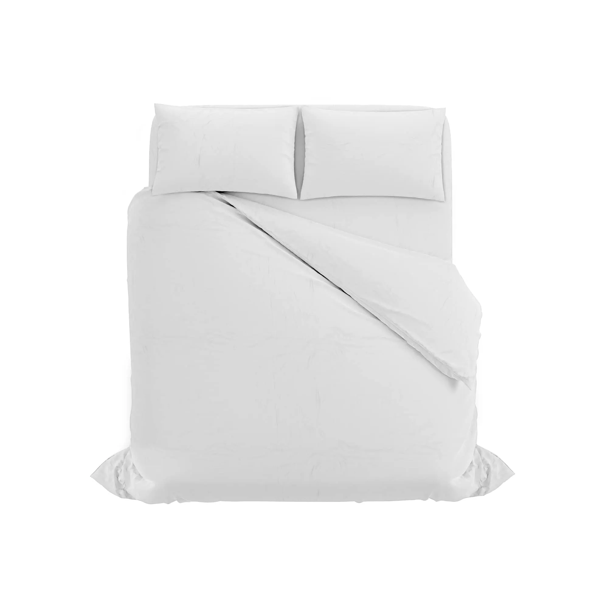 Italian Bed Linen Set Copripiumino 100% Cotone, Matrimoniale, 250x200 cm, Bianco/Bianco - immagine 10
