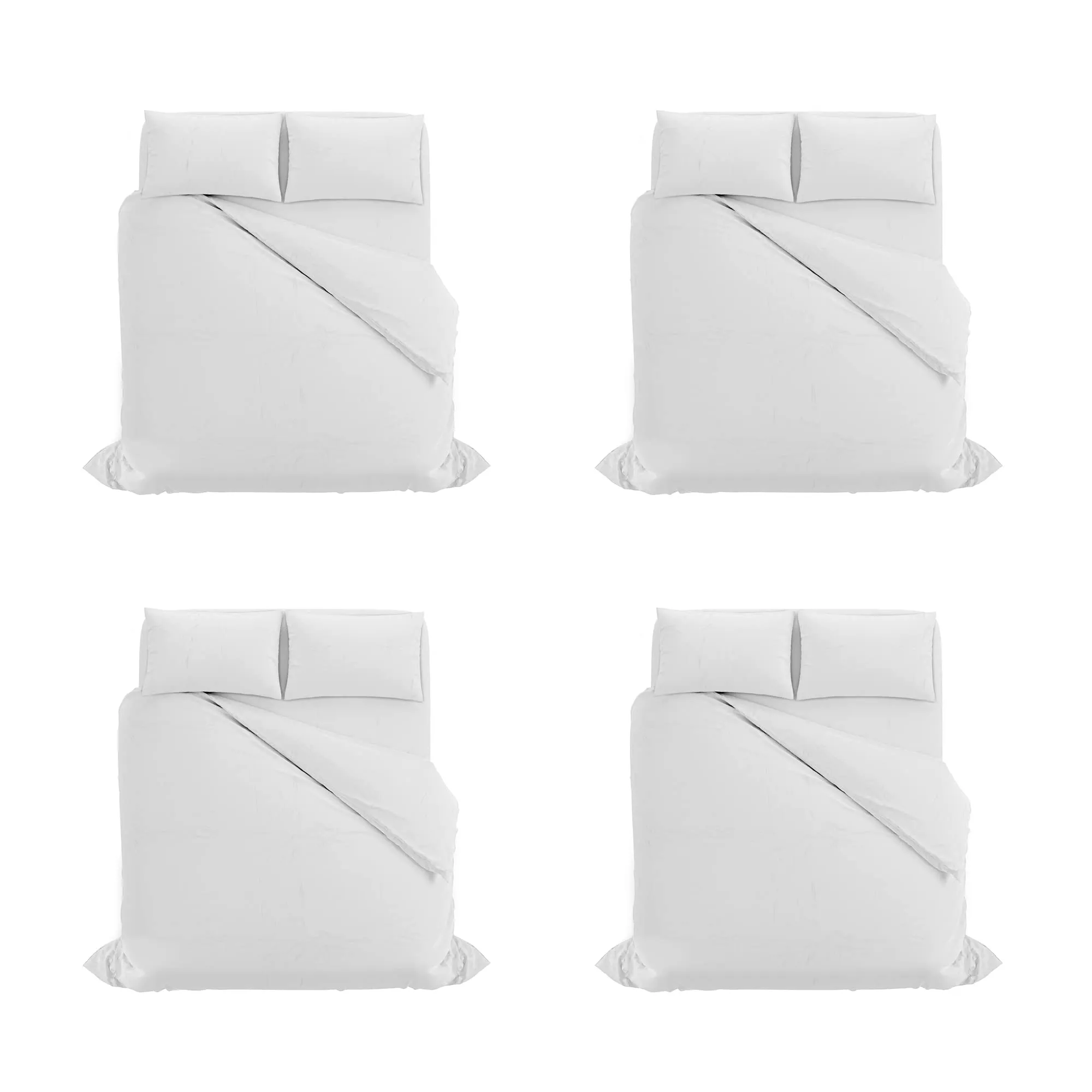 Italian Bed Linen Set Copripiumino 100% Cotone, Matrimoniale, 250x200 cm, Bianco/Bianco - immagine 11