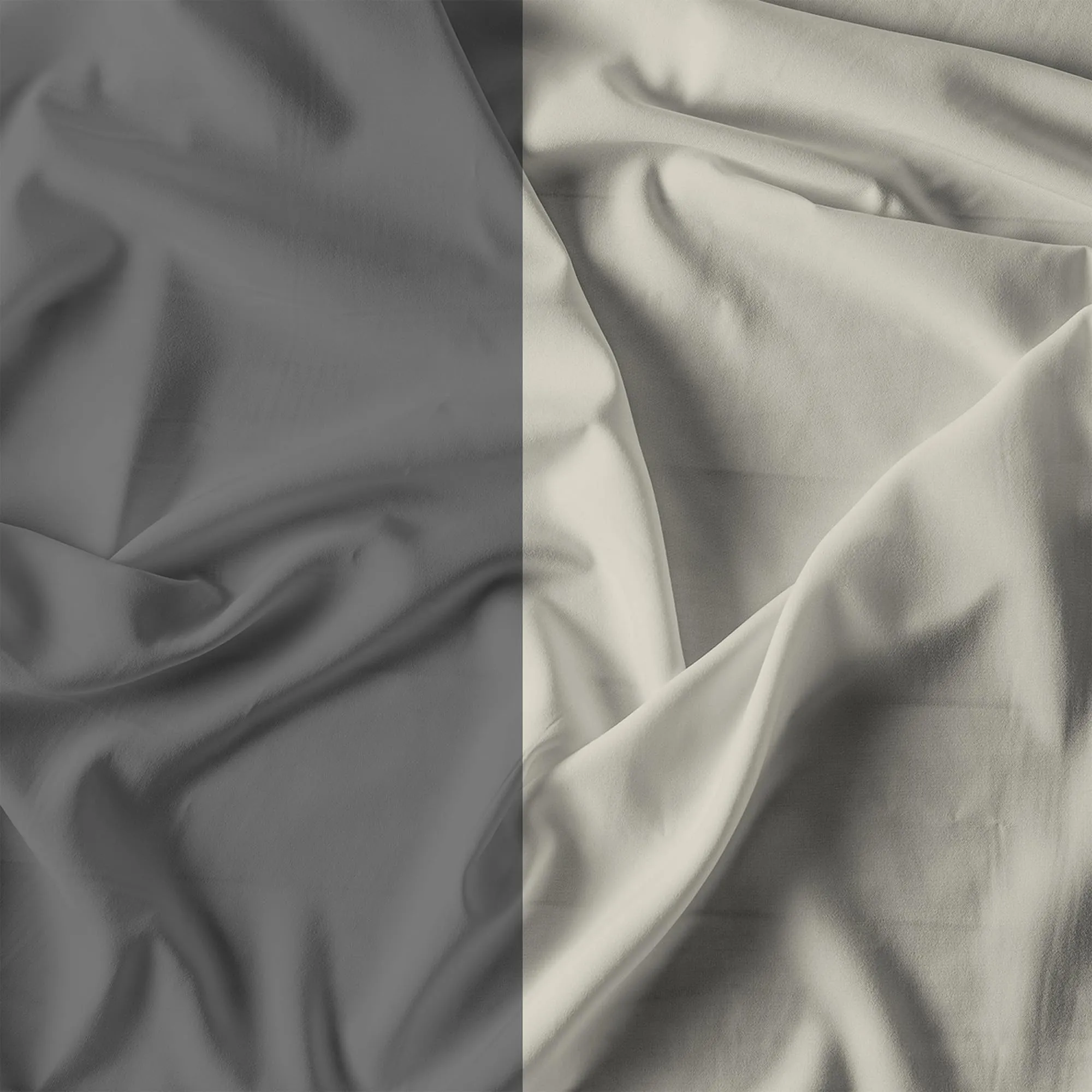 Italian Bed Linen Set Copripiumino 100% Cotone, Matrimoniale, 250x200 cm, Grigio Scuro/Panna - immagine 12