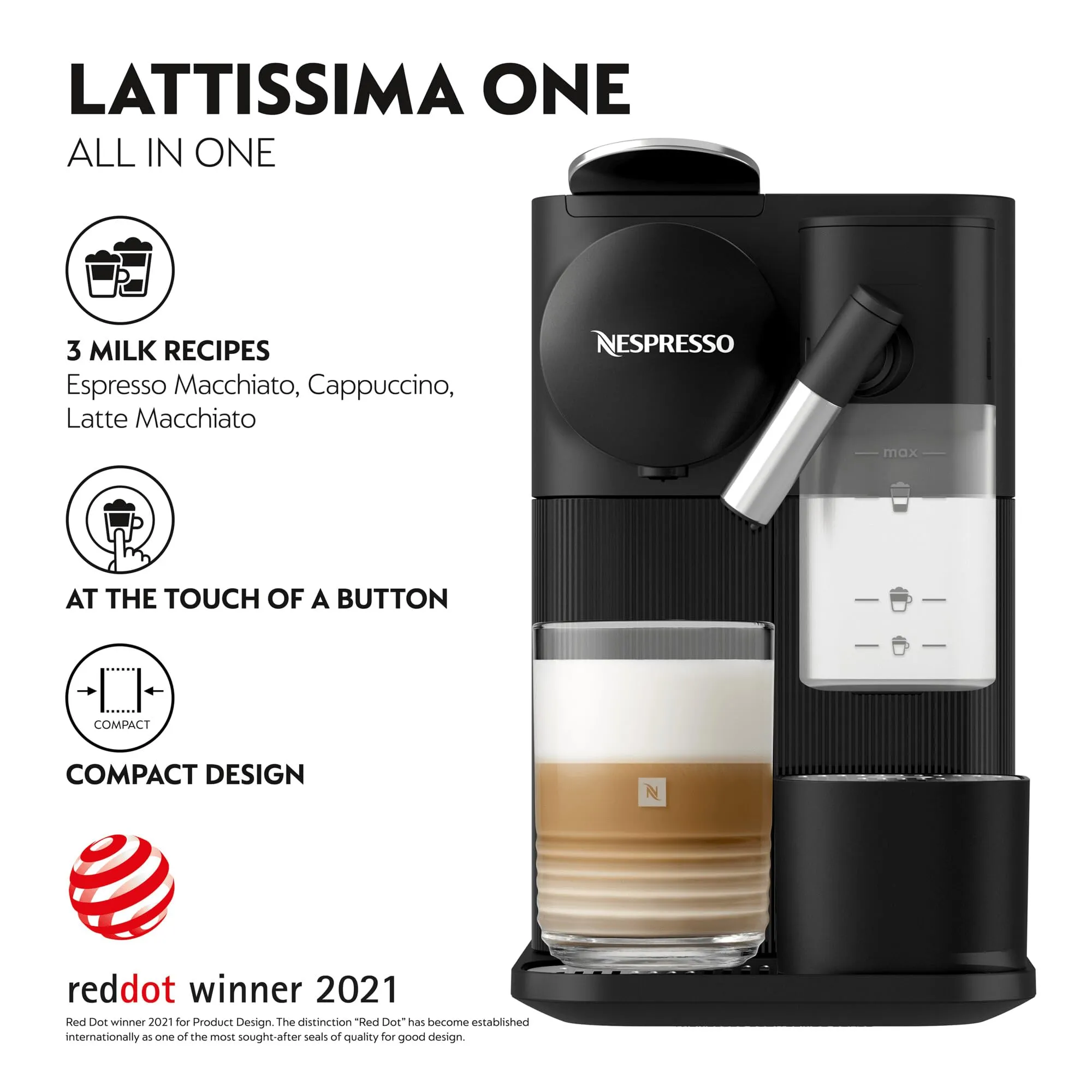 Nespresso DeLonghi Lattissima One EN510.B Schwarz - immagine 5
