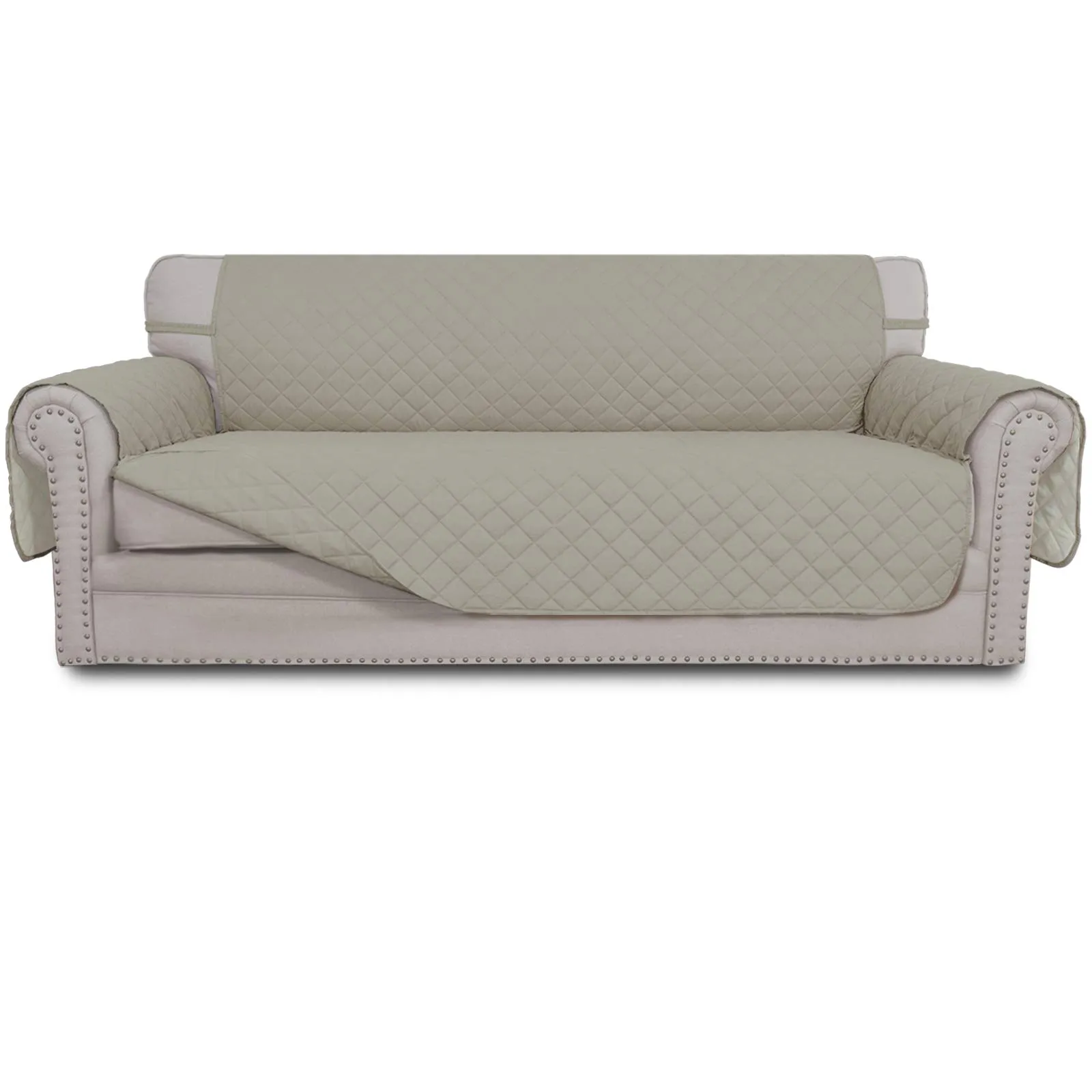Easy-Going Copridivano Reversibile per Divano a 3 Cuscini, Grande, Beige - immagine 1