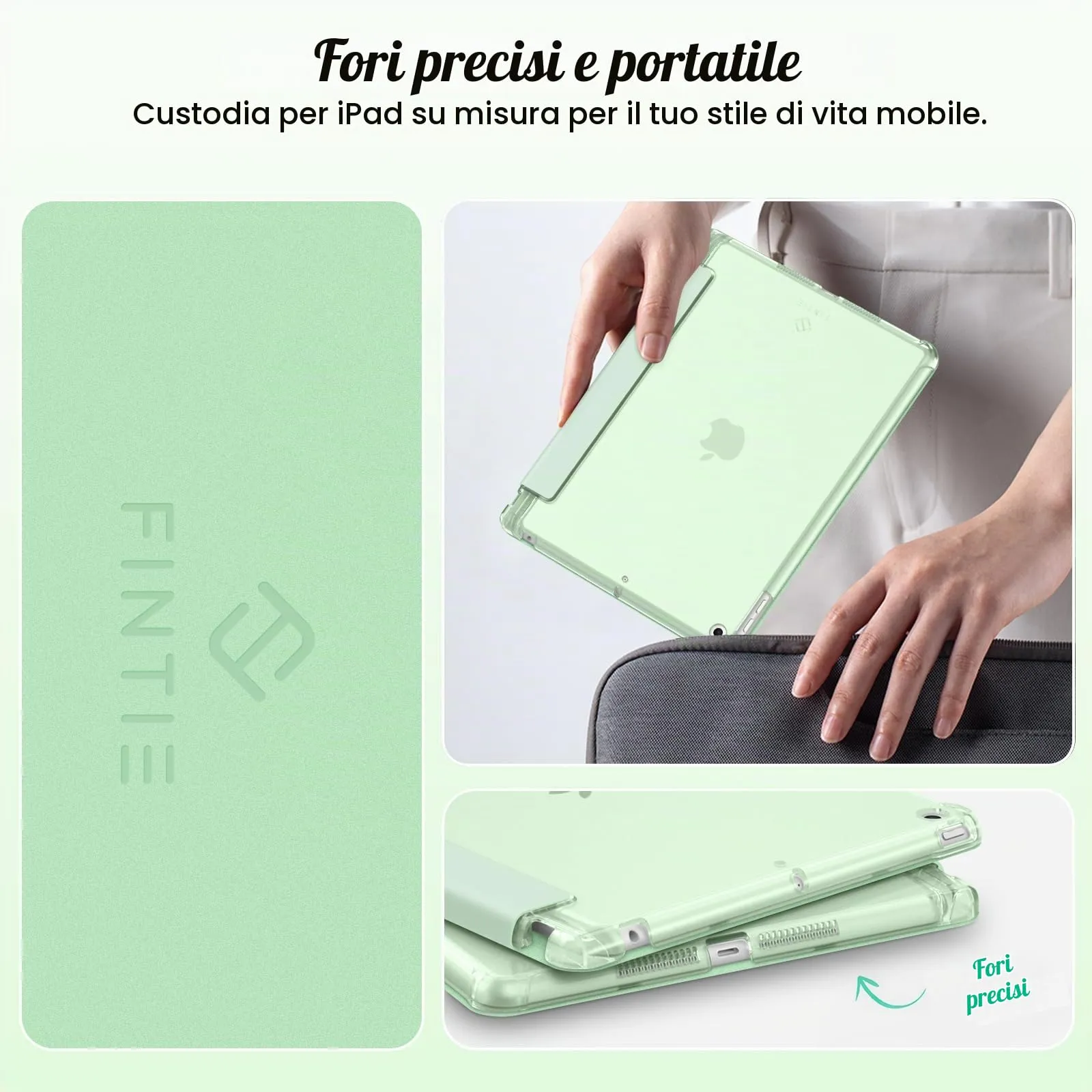 FINTIE Custodia per iPad 10.2 Pollici (9a/8a/7a Generazione 2019-2021) con Porta Matita, Verde Chiaro - immagine 7