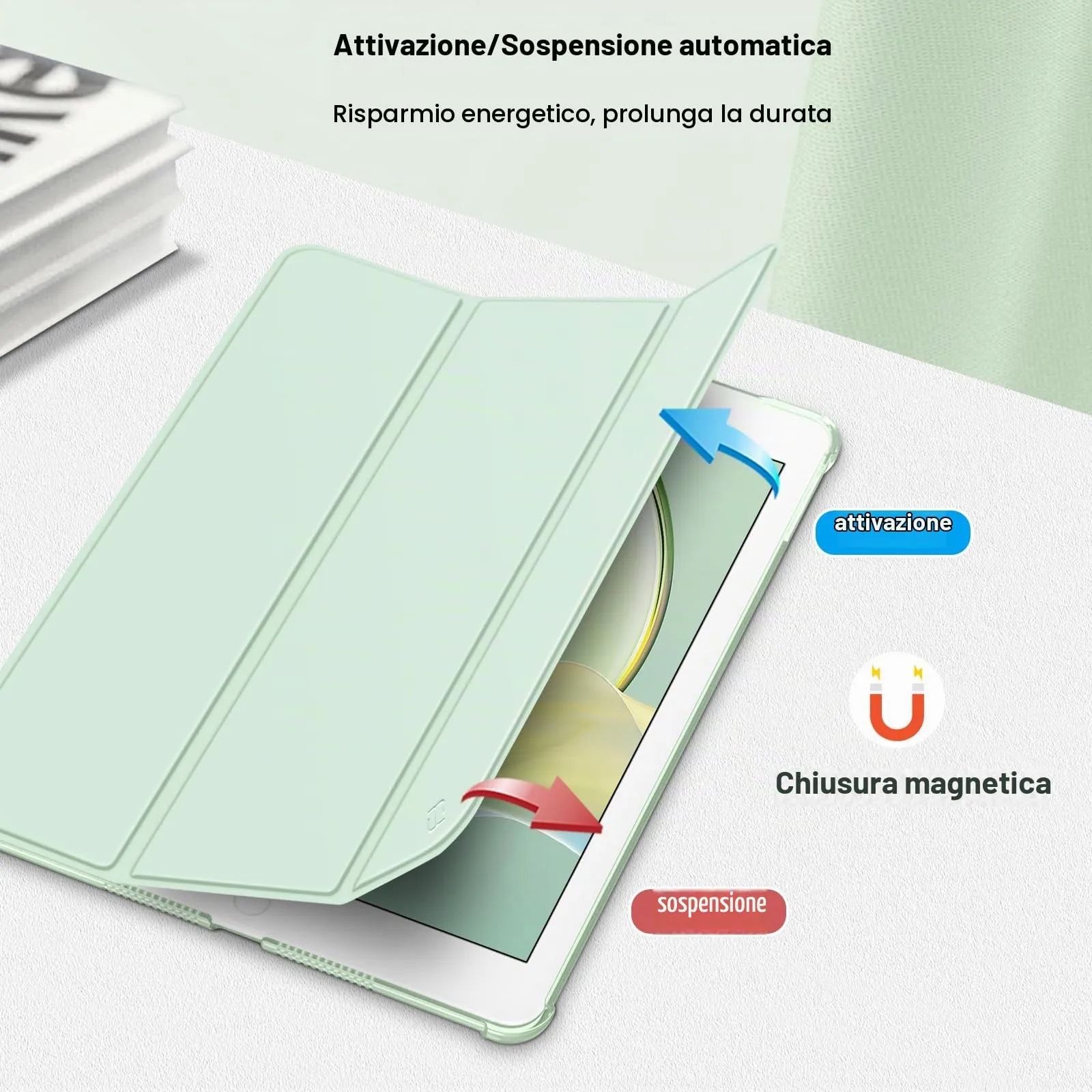 FINTIE Custodia per iPad 10.2 Pollici (9a/8a/7a Generazione 2019-2021) con Porta Matita, Verde Chiaro - immagine 8