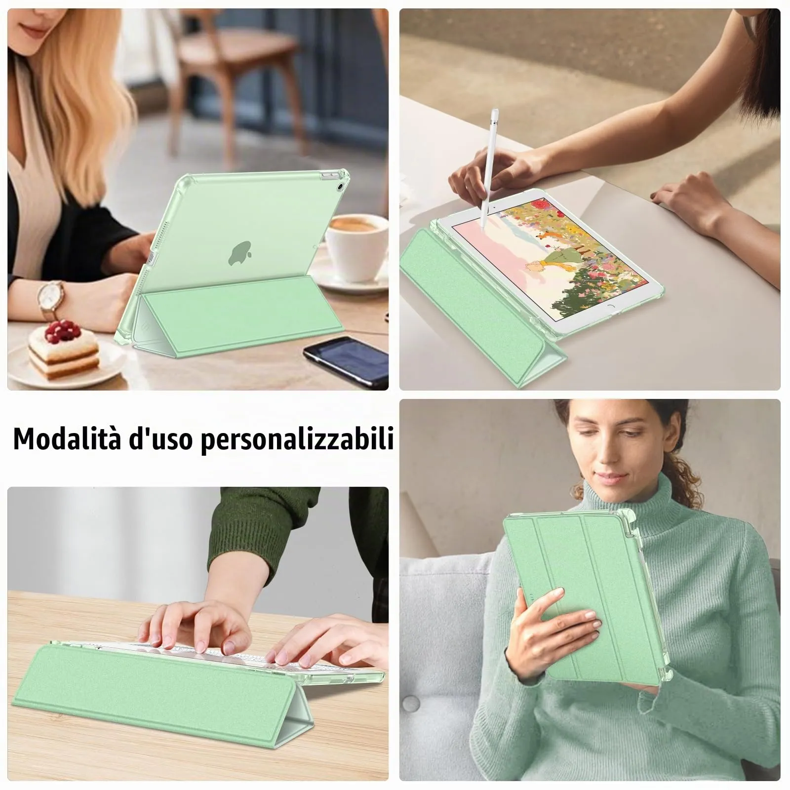 FINTIE Custodia per iPad 10.2 Pollici (9a/8a/7a Generazione 2019-2021) con Porta Matita, Verde Chiaro - immagine 9