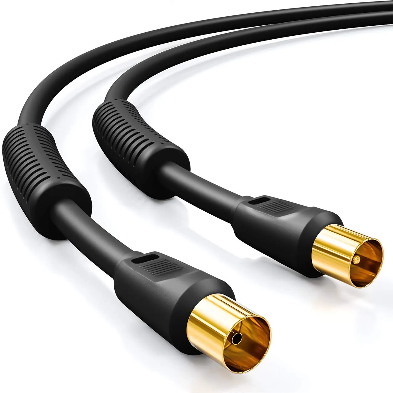 deleyCON Cavo Antenna TV Coassiale HDTV 3,0m con Filtro Ferrite Antidisturbo DVB-T DVB-T2 Radio DAB - Nero - immagine 1