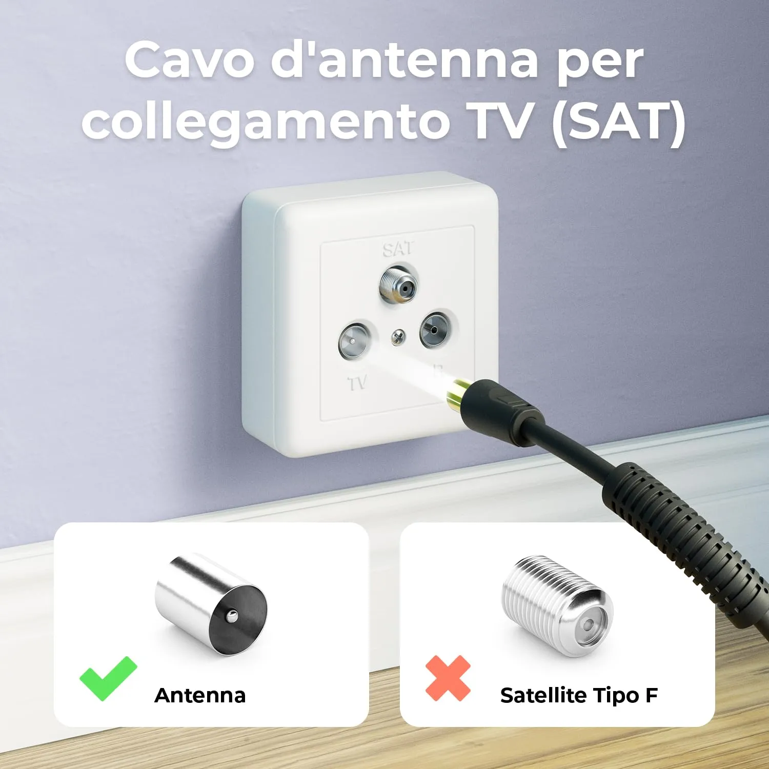 deleyCON Cavo Antenna TV Coassiale HDTV 3,0m con Filtro Ferrite Antidisturbo DVB-T DVB-T2 Radio DAB - Nero - immagine 4
