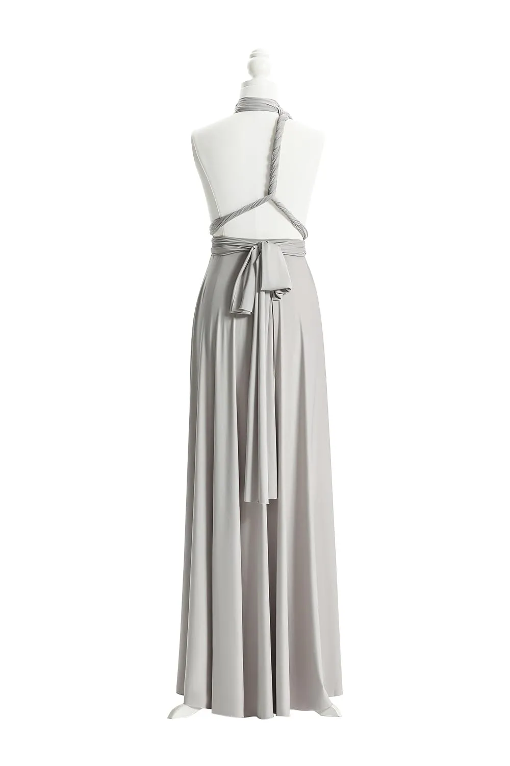 72styles Abito Cerimonia Donna Infinity Damigella d'Onore Multiway Taglia unica Plus Grigio Argento - immagine 4