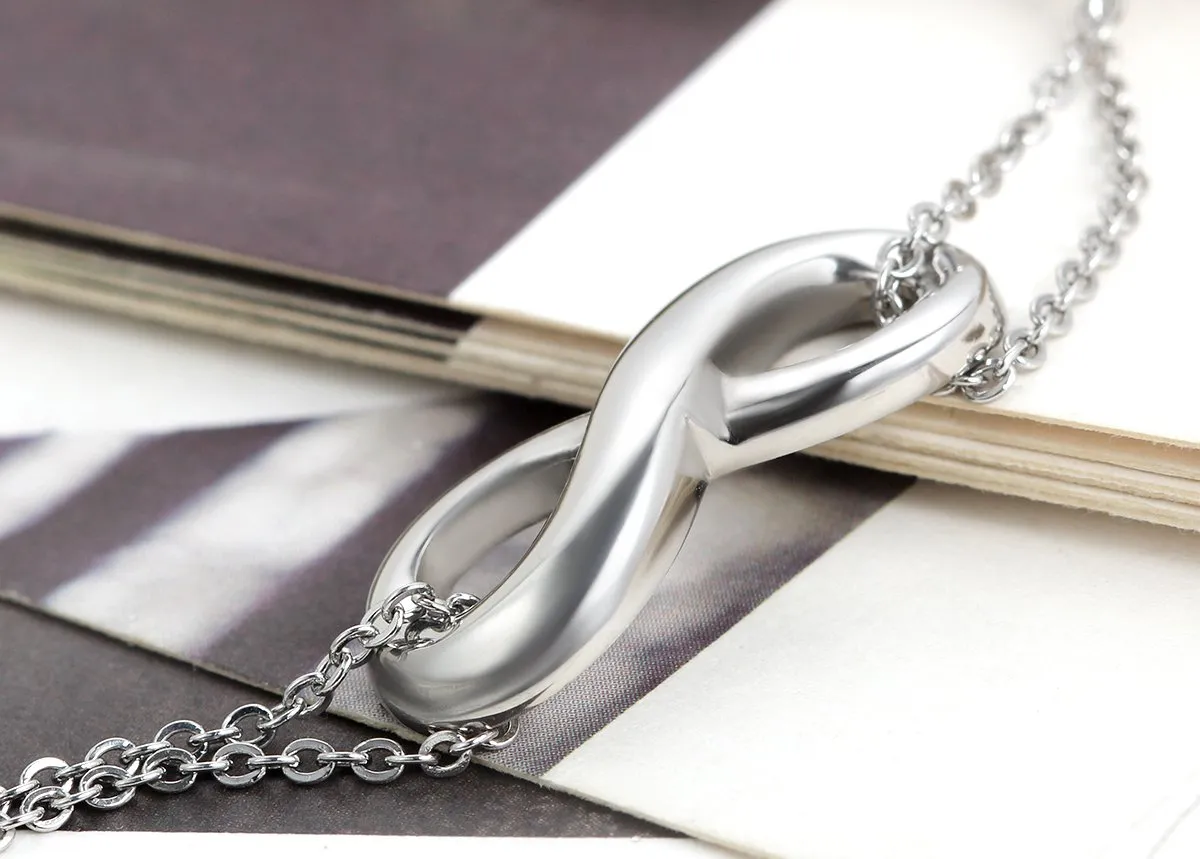 Flongo Braccialetto in Acciaio Inossidabile con Simbolo Infinity Argento per Coppia - immagine 3