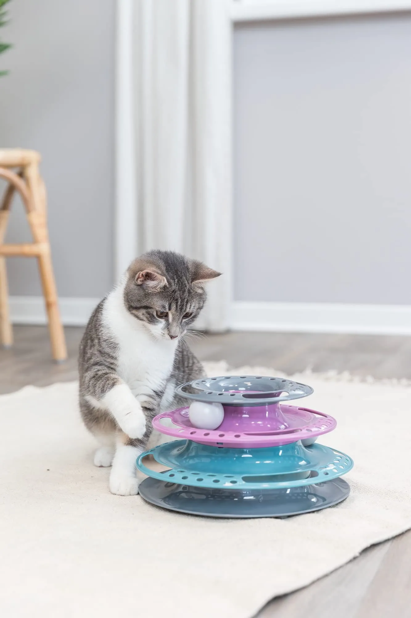 TRIXIE Catch the Balls gioco per gatti a 3 livelli – ø 25 × 13 cm - immagine 4
