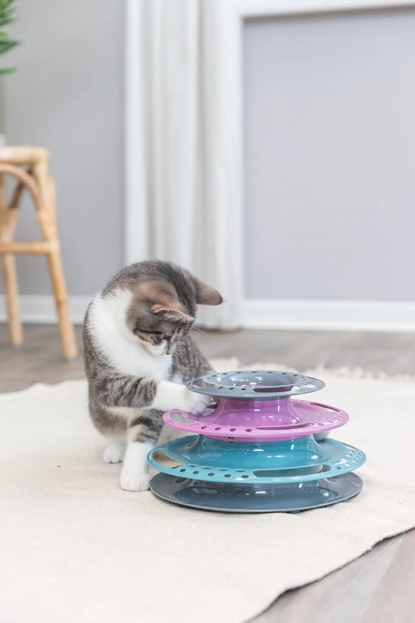 TRIXIE Catch the Balls gioco per gatti a 3 livelli – ø 25 × 13 cm - immagine 5