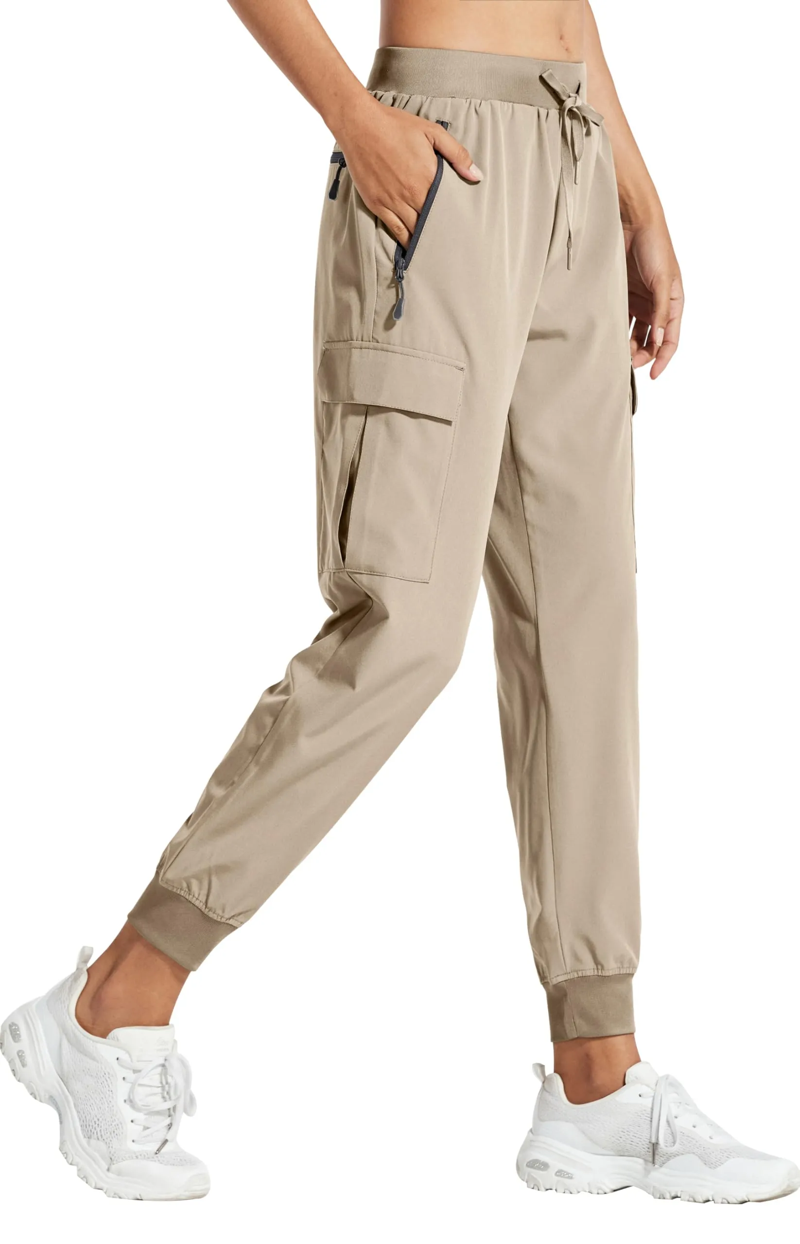 Libin Pantaloni Cargo da Donna, Leggeri e ad Asciugatura Rapida, Cachi Medio, XS - immagine 1