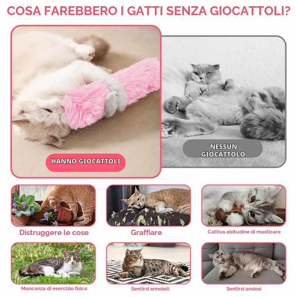 OSDUE Giocattoli Erba Gatta, 3 Pezzi Cuscini Interattivi in Peluche per Gatti - immagine 5
