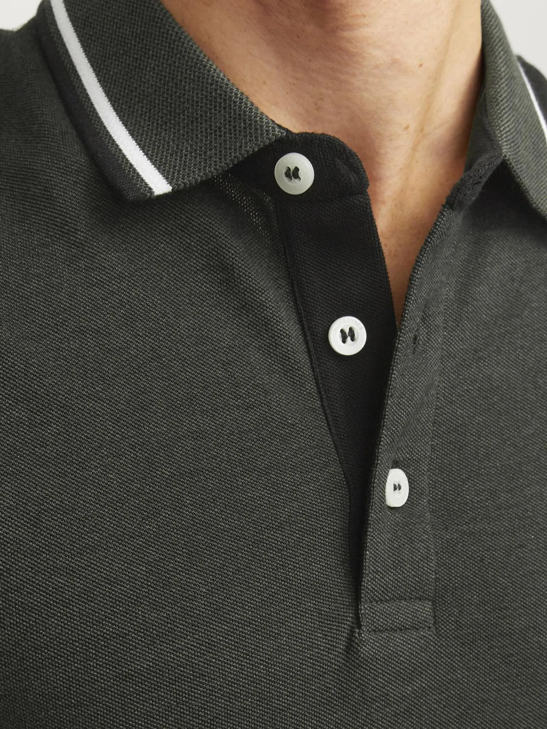 Jack & Jones Jjepaulos Polo SS Noos, Verde Scuro, S Uomo - immagine 6