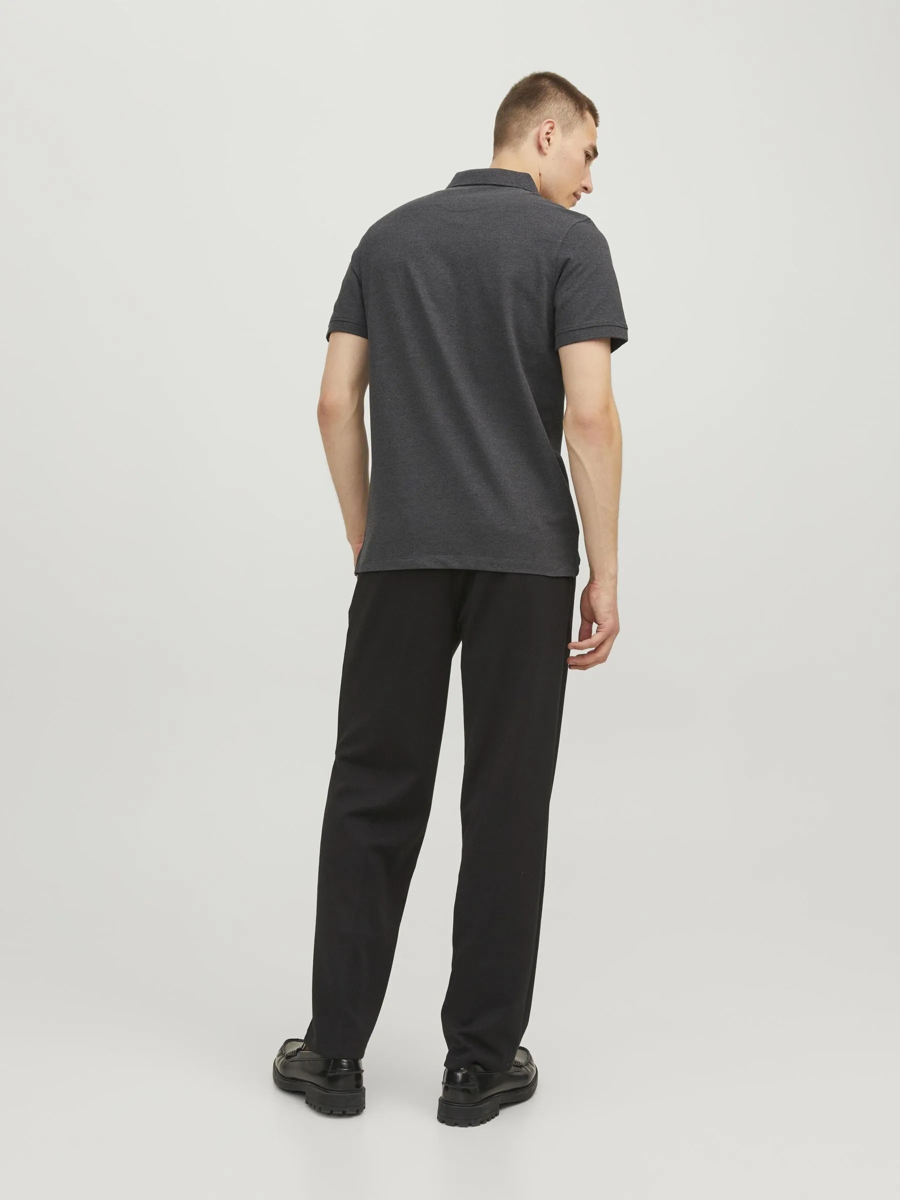 Jack & Jones Jjepaulos Polo SS Noos T-Shirt, Dark Grey Melange, S - immagine 3