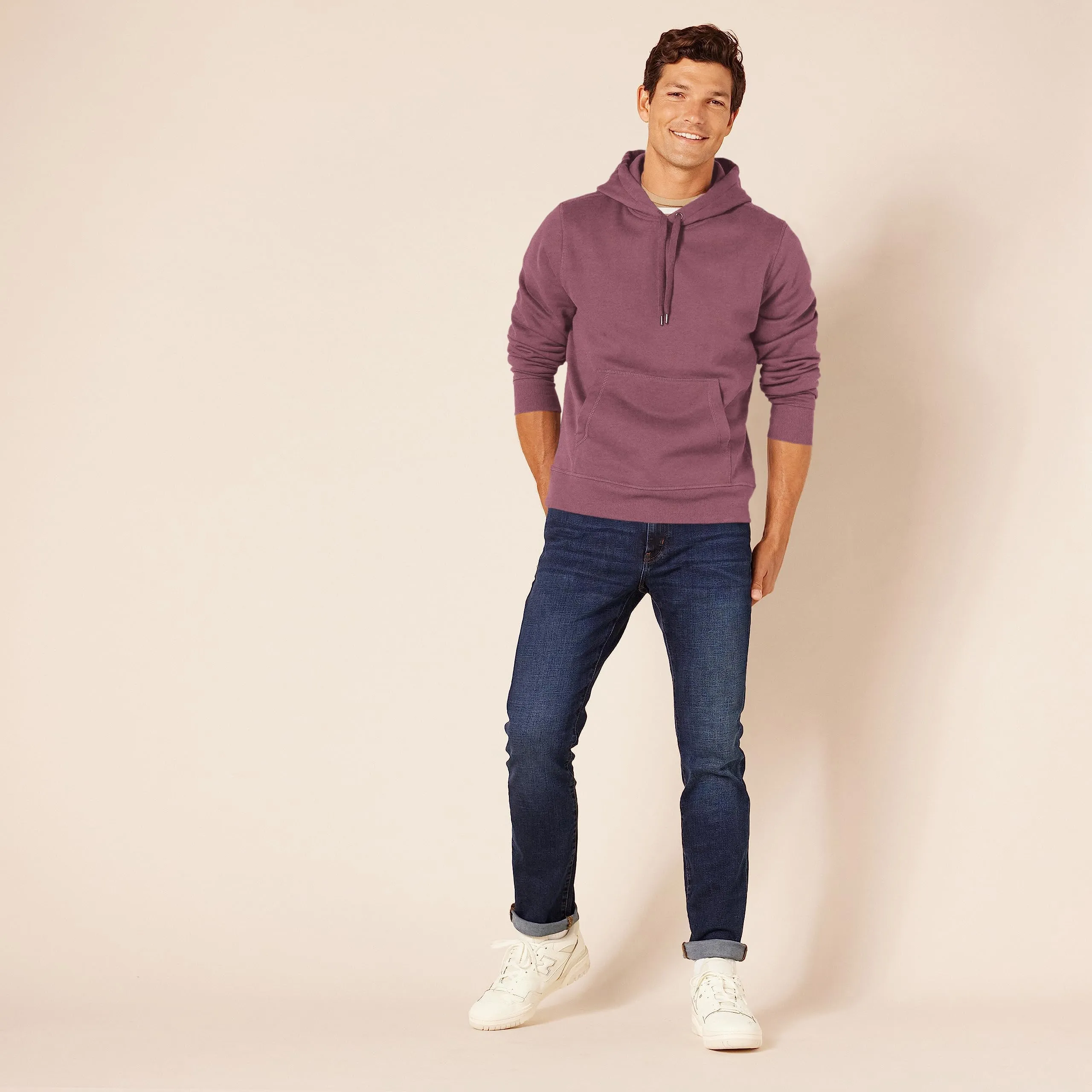 Amazon Essentials Felpa con Cappuccio Uomo, Vinaccia, M - immagine 4