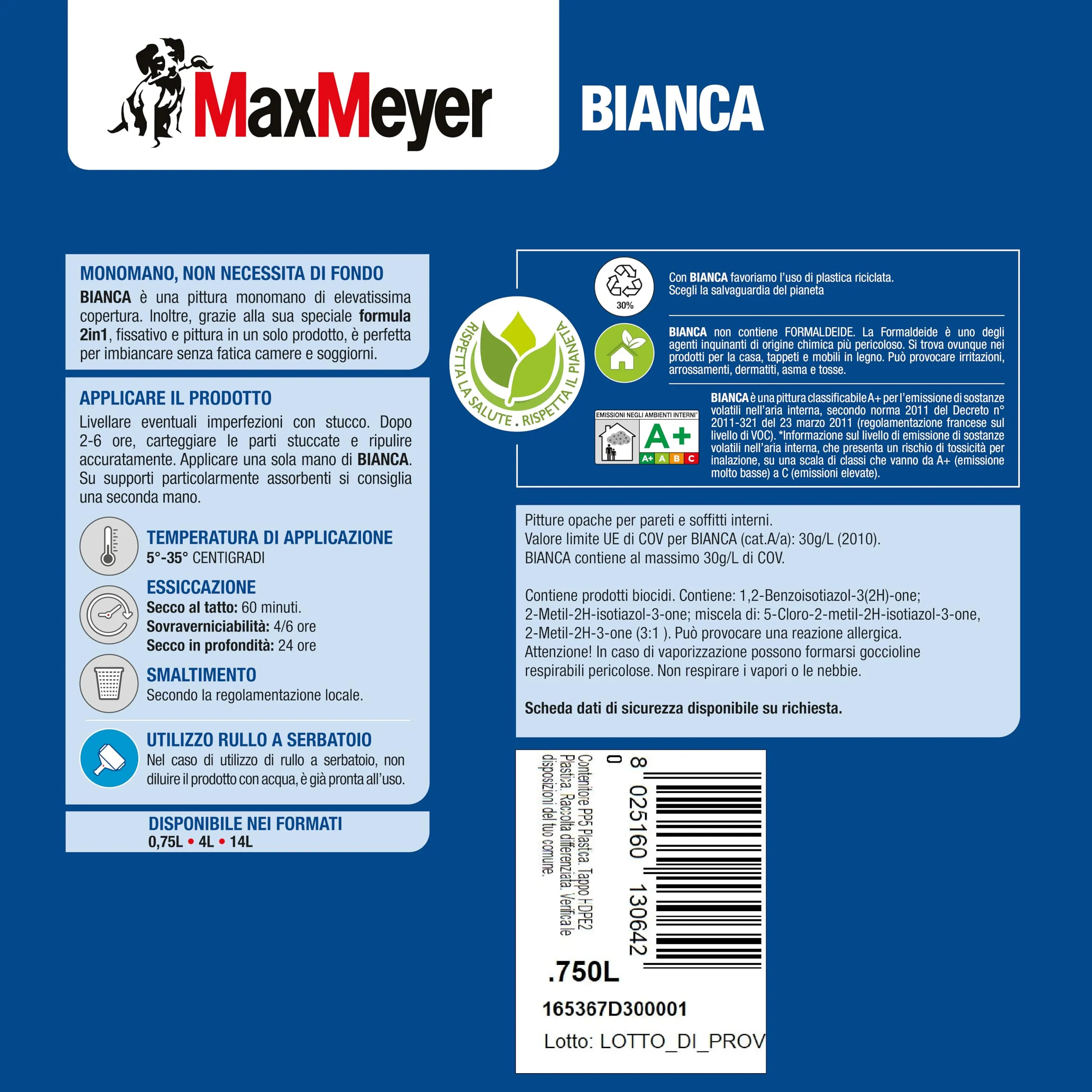 Maxmeyer Pittura per Interni Bianca Lavabile 2 in 1, 0.75 l - immagine 2