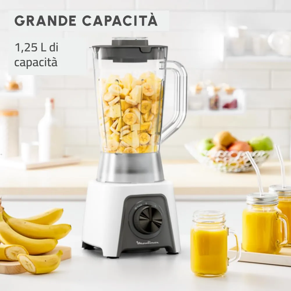 Moulinex Blendeo + Frullatore Elettrico 450 W 1.5 L Bianco LM2C01 - immagine 2