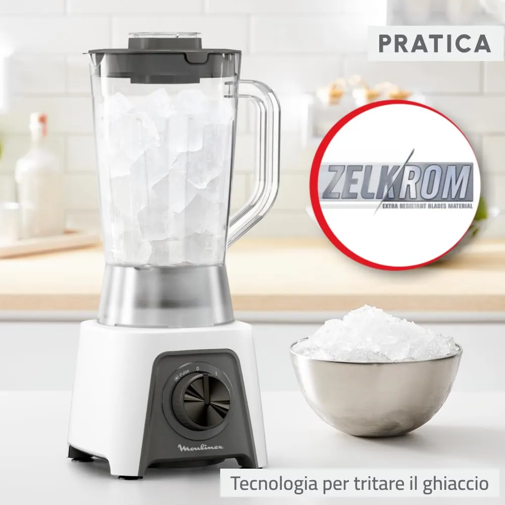 Moulinex Blendeo + Frullatore Elettrico 450 W 1.5 L Bianco LM2C01 - immagine 5
