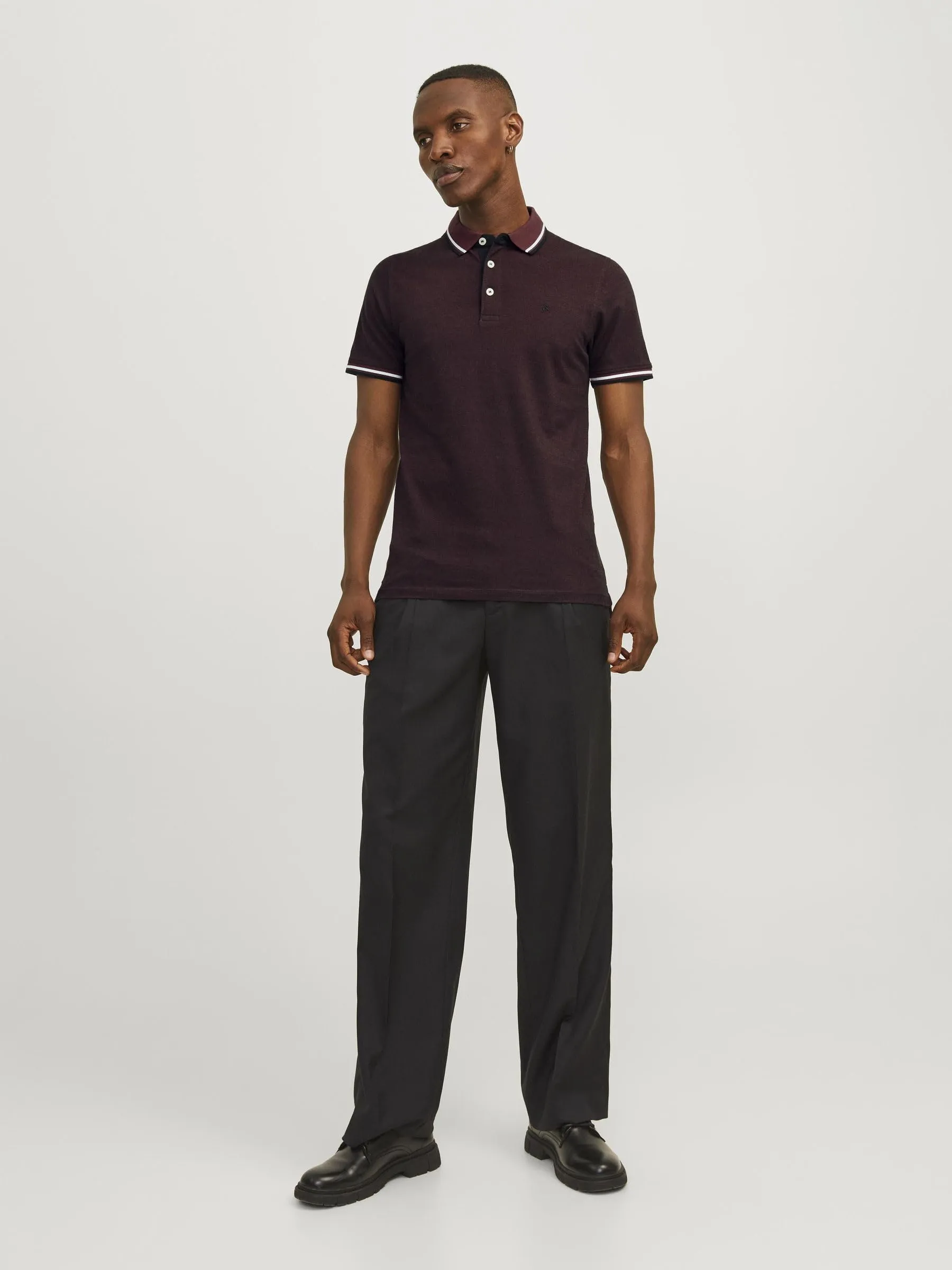Jack & Jones Jjepaulos Polo SS Noos Maglietta - Port Royale - Slim Fit - L - immagine 3