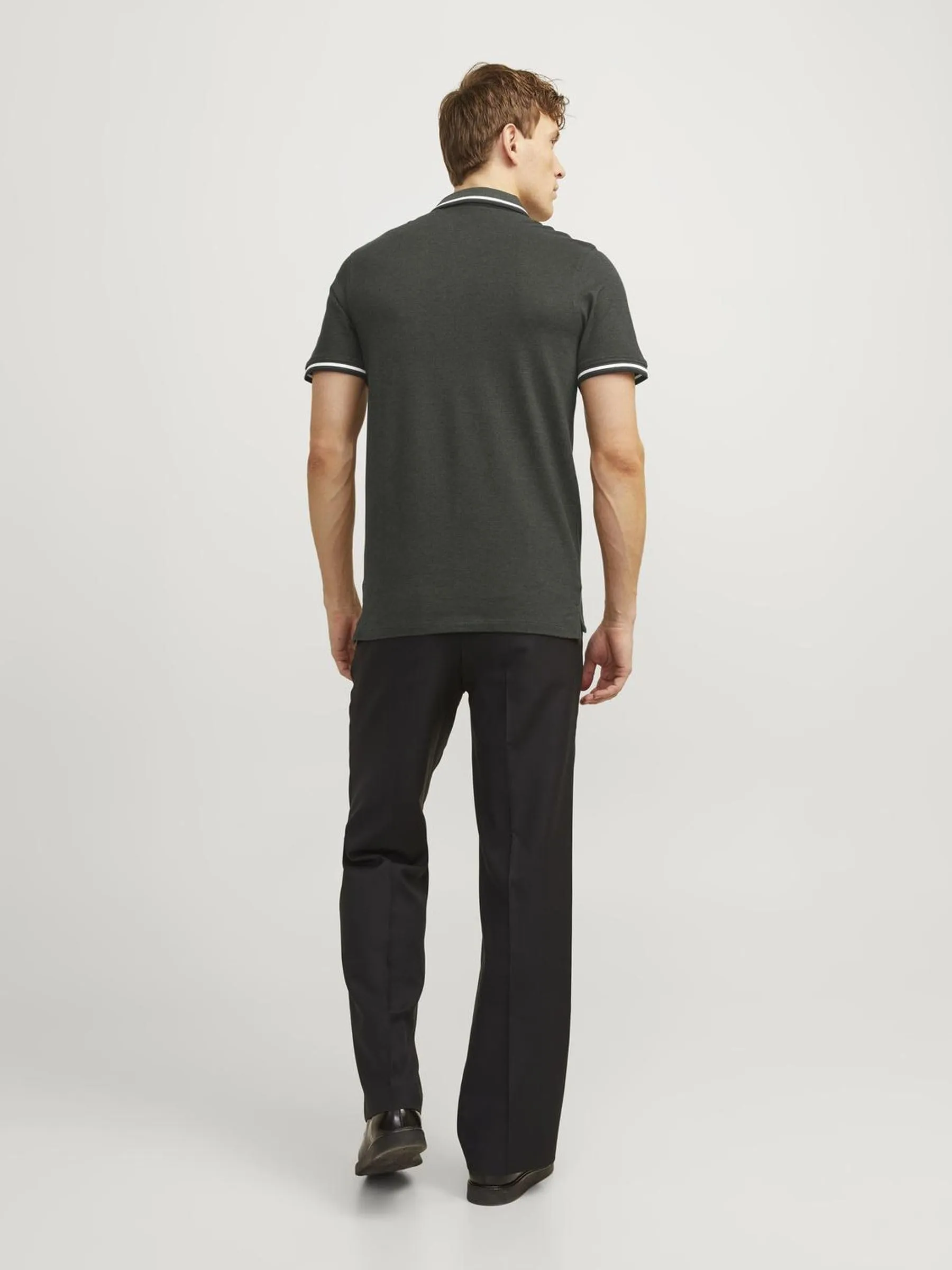 Jack & Jones Jjepaulos Polo SS Noos, Verde Scuro, XXL Uomo - immagine 3