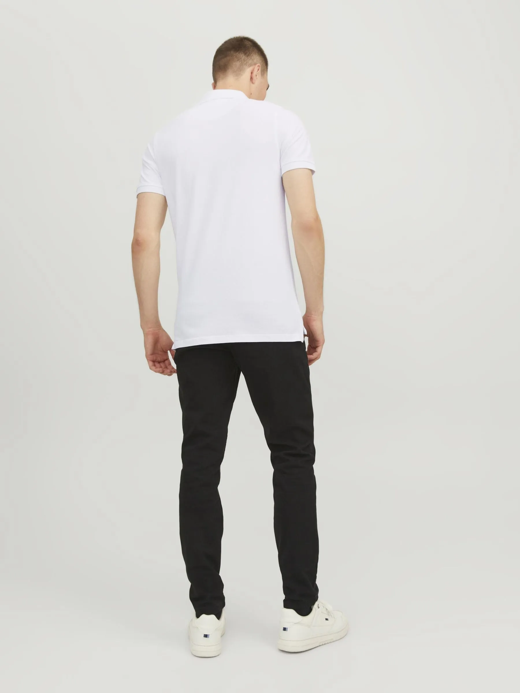 Jack & Jones Jjepaulos Polo SS Noos Maglietta, Bianco, 12136668, M Uomo - immagine 3