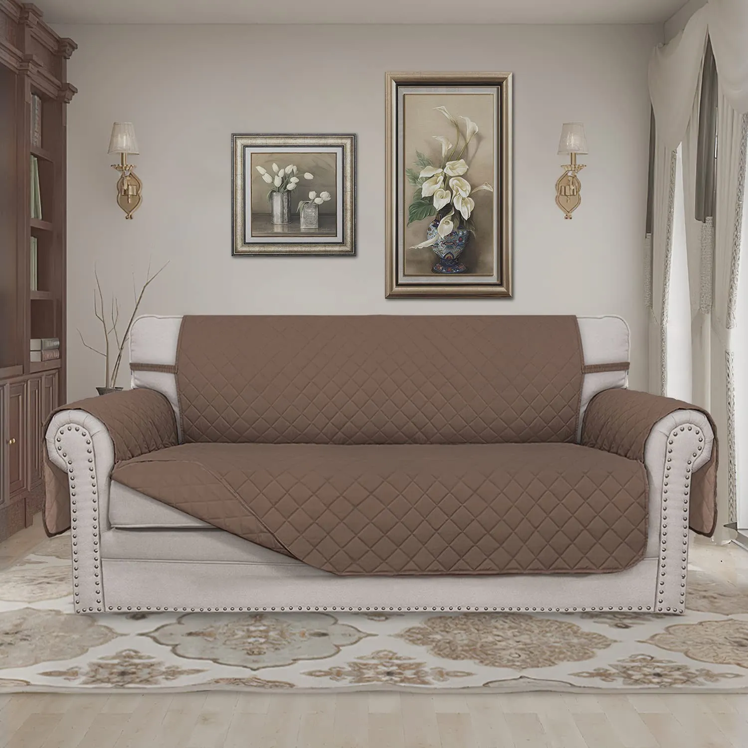 Easy-Going Copridivano Reversibile Oversize con 2 Cuscini, Marrone/Marrone - immagine 2