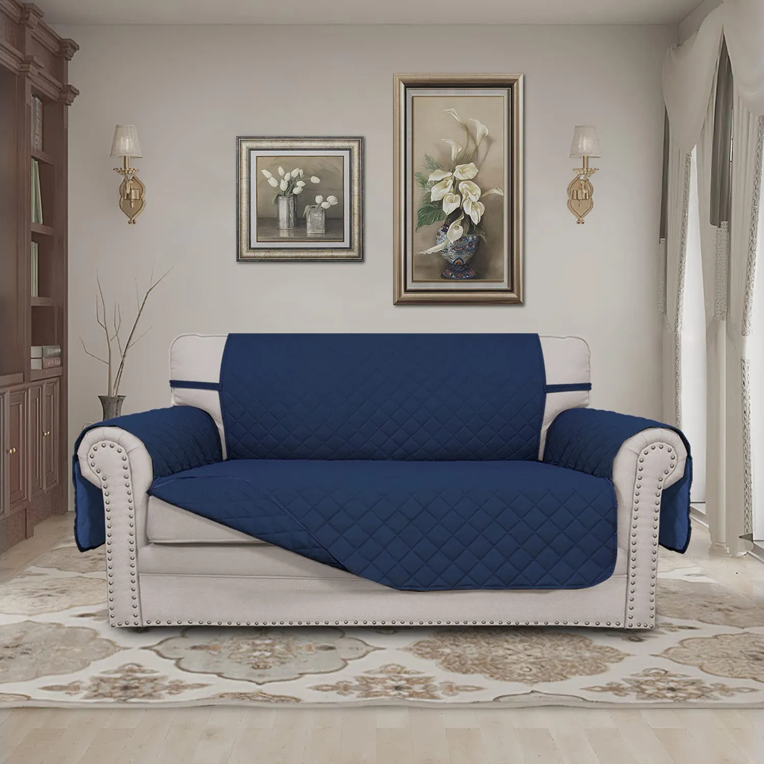 Easy-Going Copridivano Reversibile per Divanetto, Blu Navy - immagine 2