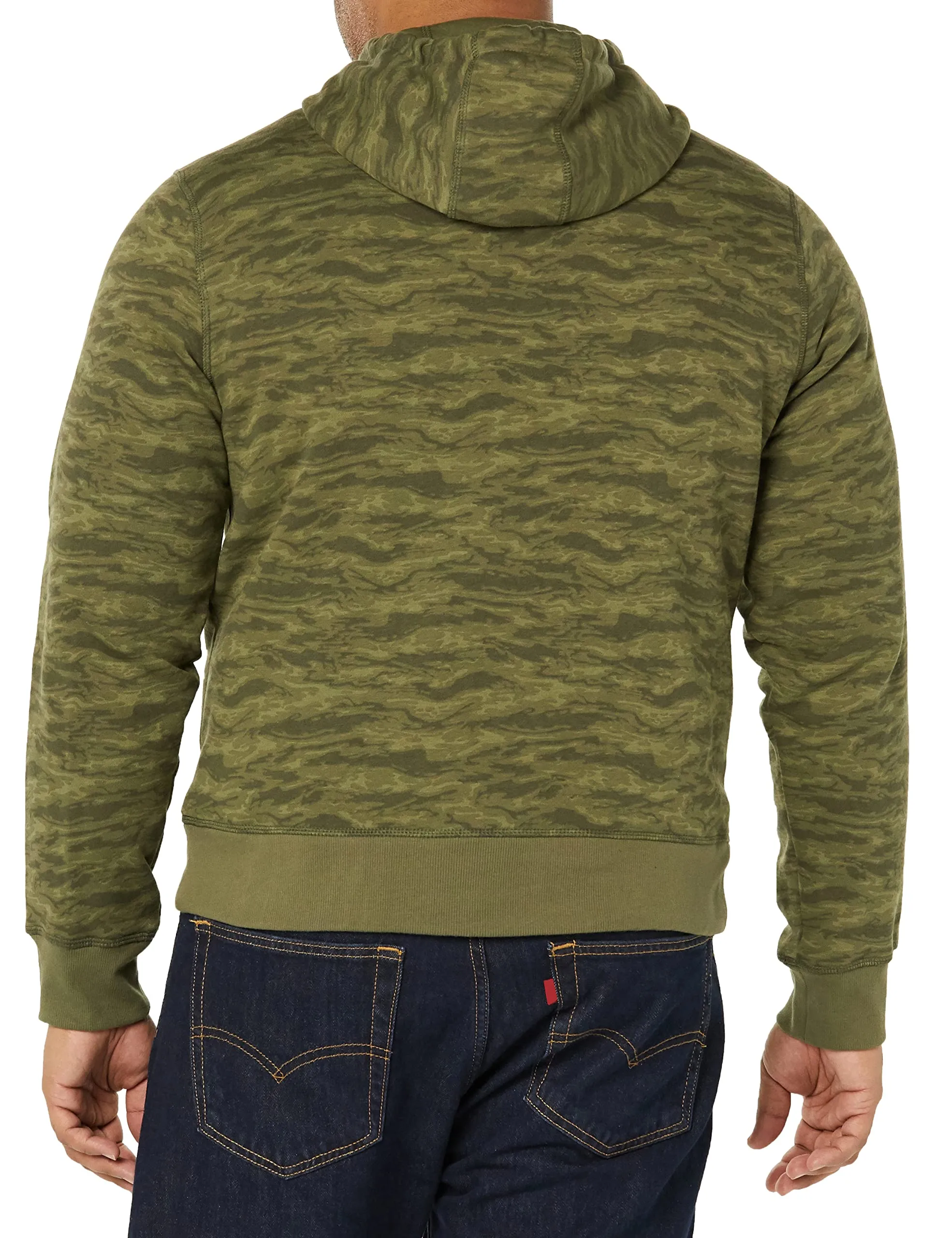 Amazon Essentials Felpa con Cappuccio Uomo, Verde Motivo Mimetico Astratto, XL - immagine 5