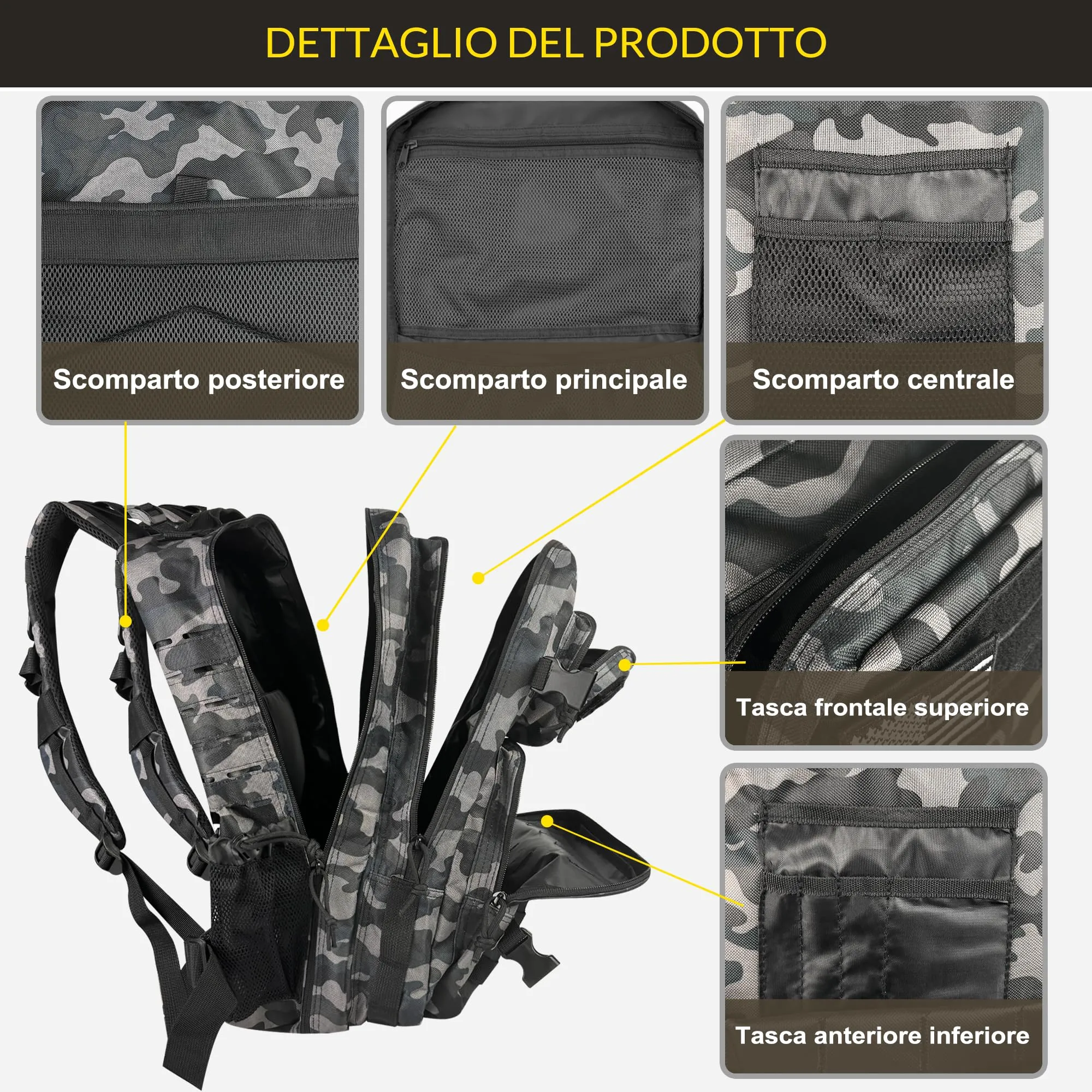 Zavothy Zaino Tattico Militare 45L per Escursionismo e Campeggio - immagine 6