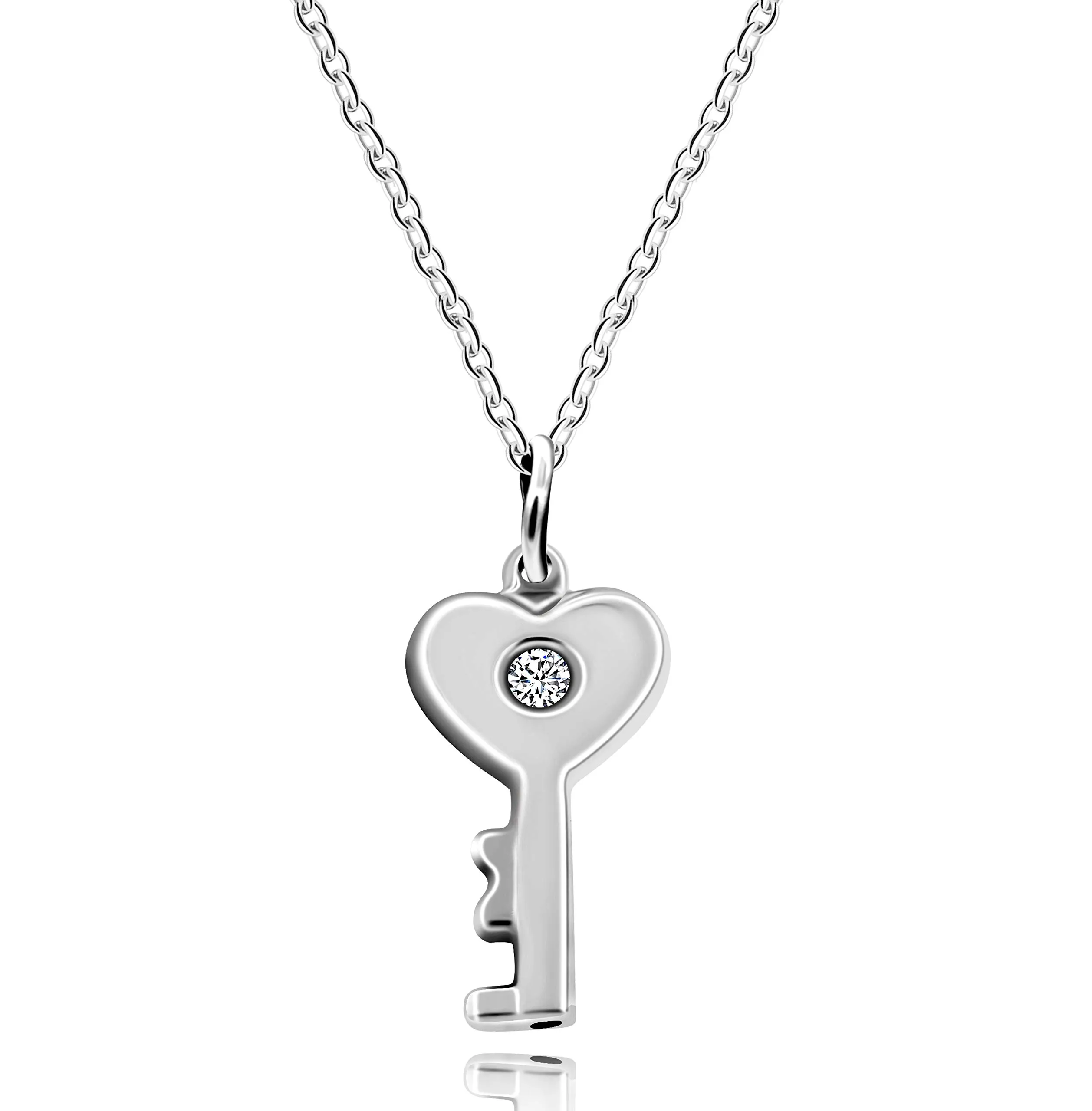 Uloveido Set di gioielli in acciaio al titanio con bracciale a lucchetto e collana con ciondolo chiave Y808 - immagine 4
